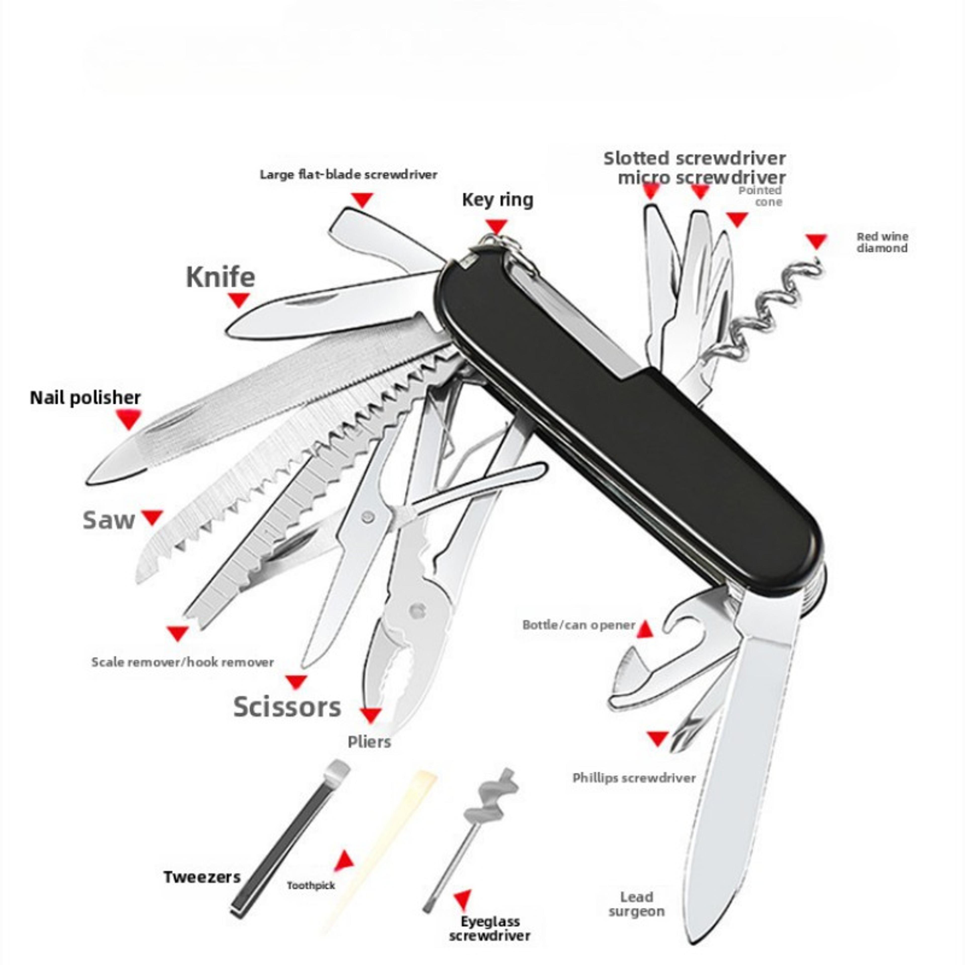 AllinOne Multi Tool Pocket Knife With Pliers Screwdriver Set For Camping Survival And Everyday Carr 3