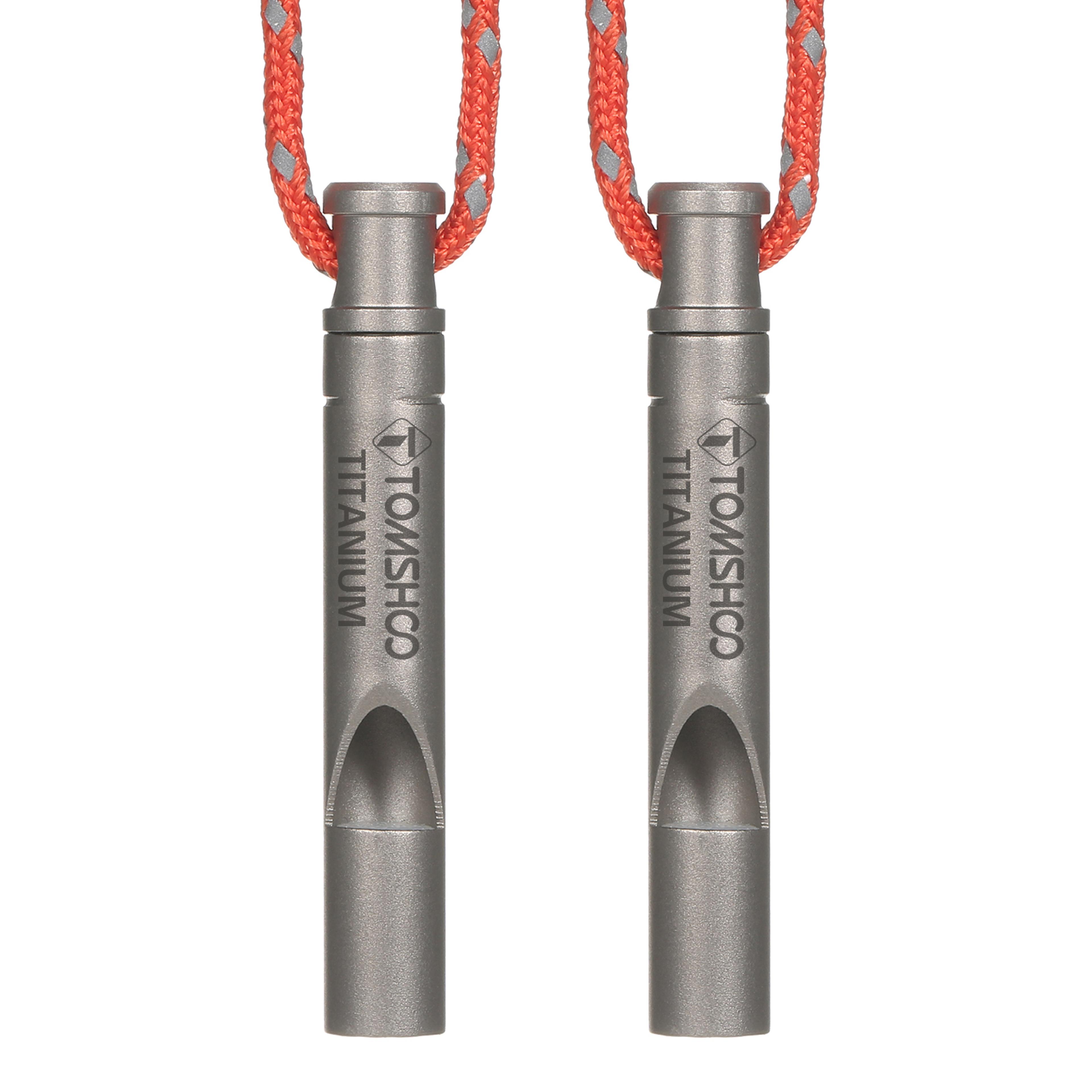 titanium emergency whistle survival gear with cord for hiking camping safety