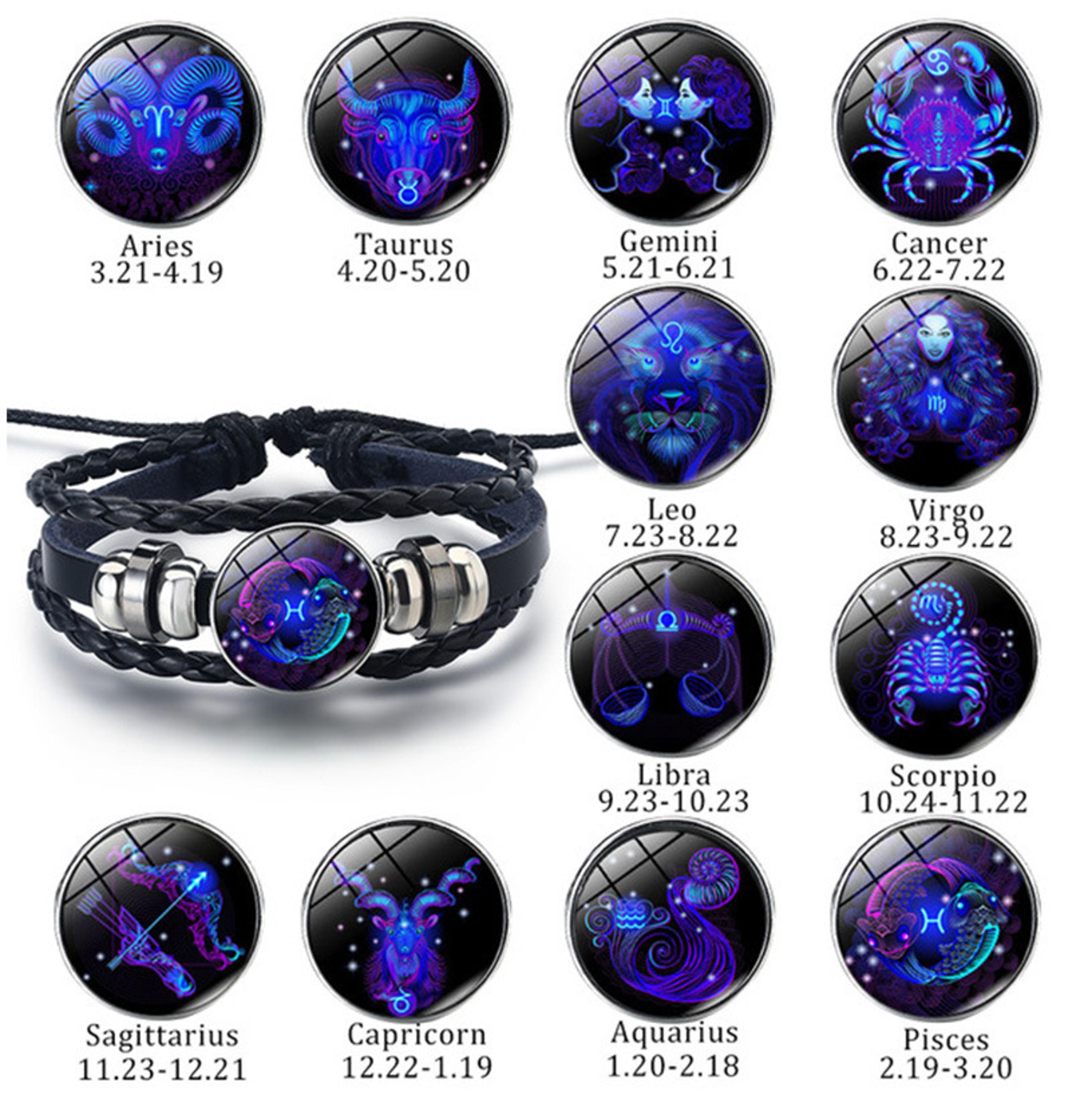 zodiac glow leather bracelet for astrology lovers and meaningful gifting