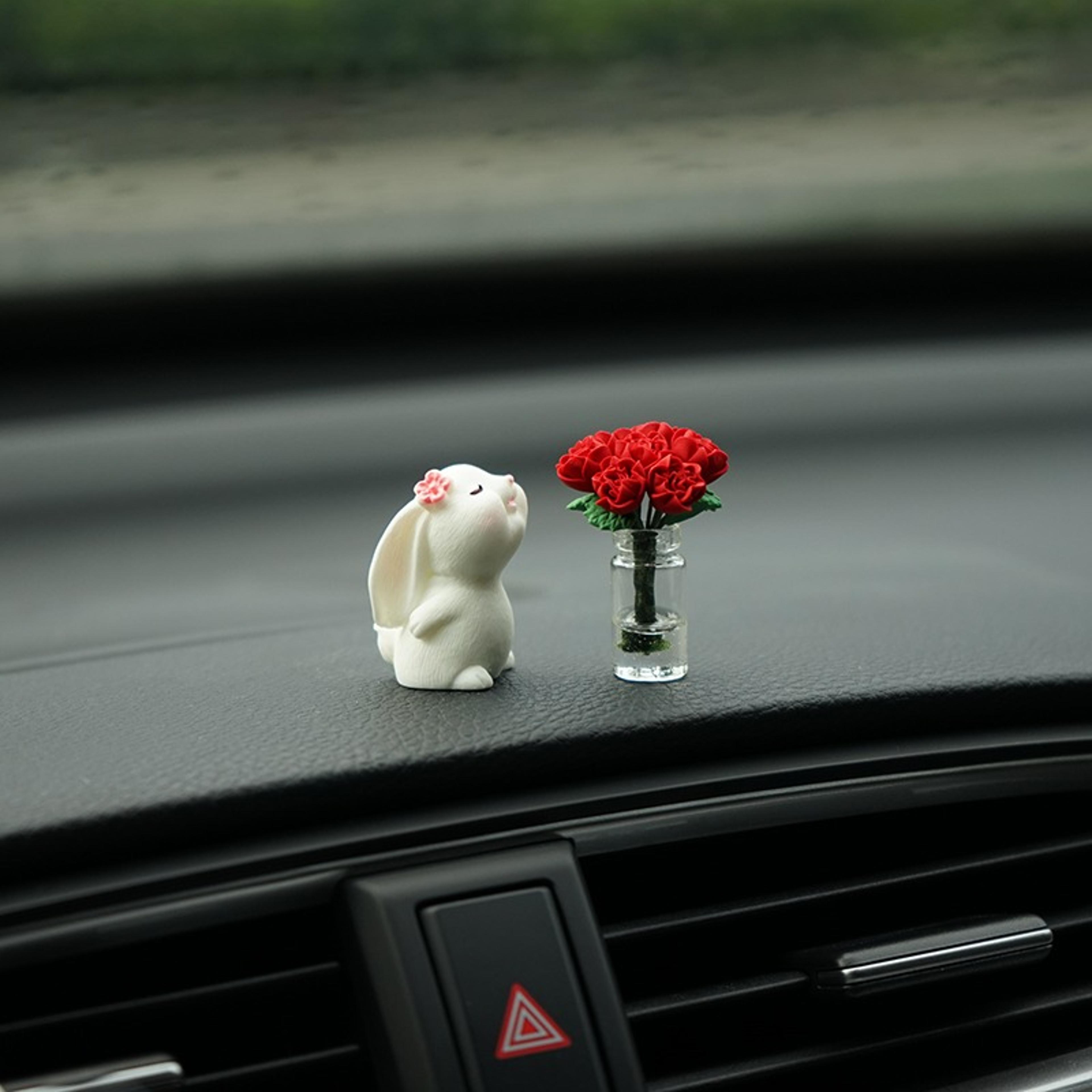 cute bunny car diffuser vase air freshener dashboard ornament