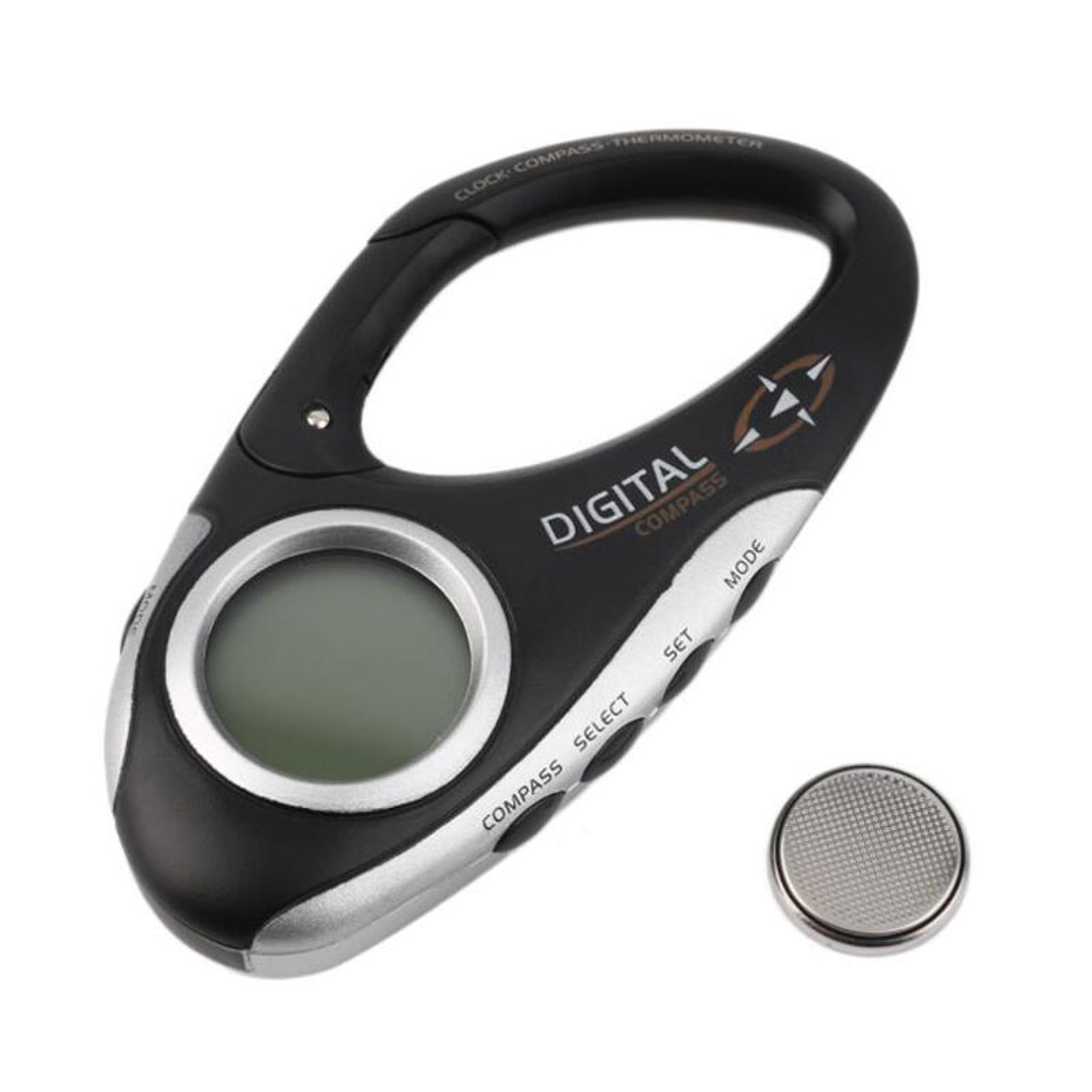 Multi Function Digital Compass Altimeter Outdoor Weather Clock With Carabiner Clip For Hiking And S 2