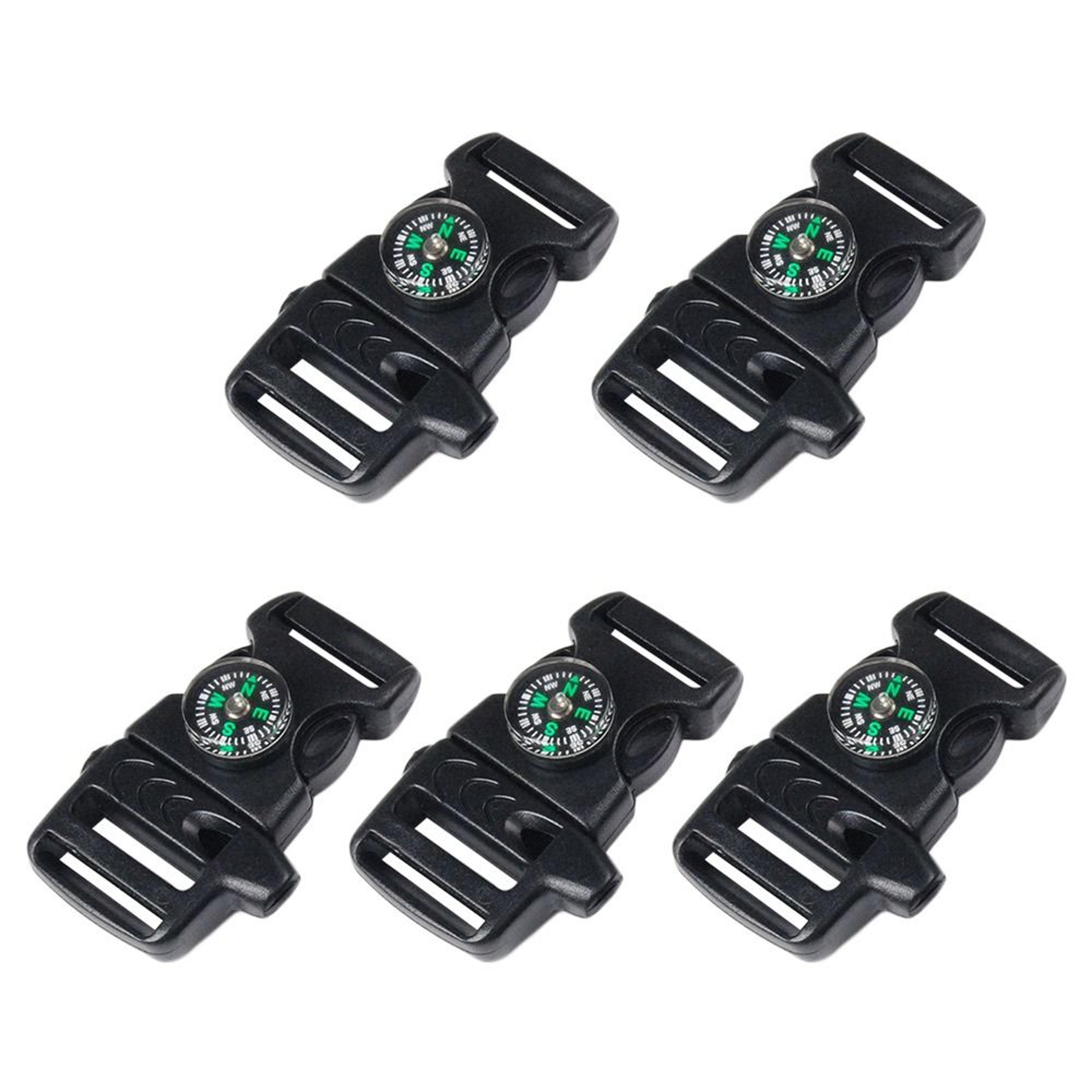 survival paracord buckle with compass and whistle multi tool clip