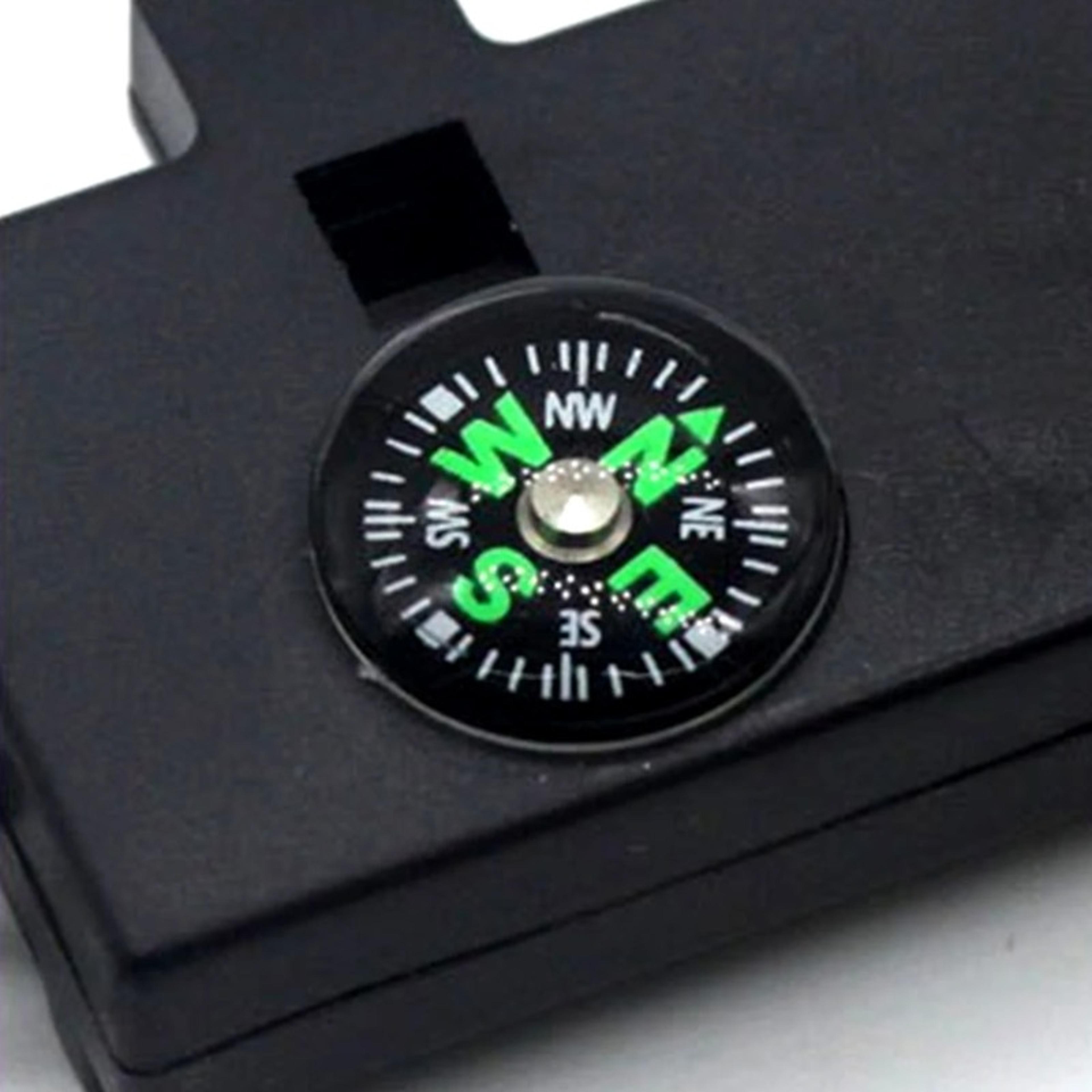 Outdoor Survival Whistle With Compass Light Emergency Multi Tool Keychain 3