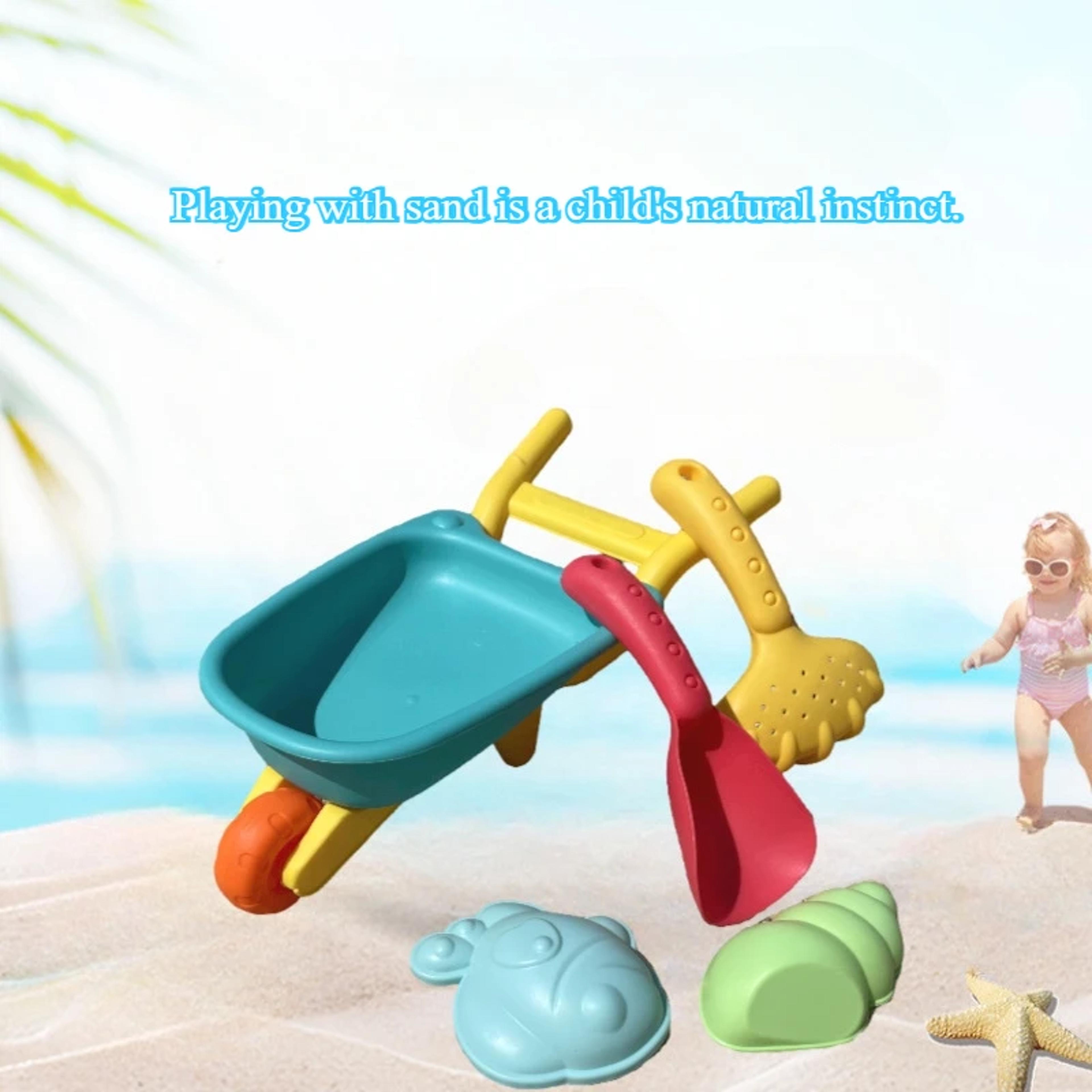 kids beach sand play set with molds and shovel outdoor toy kit for summer and snow fun
