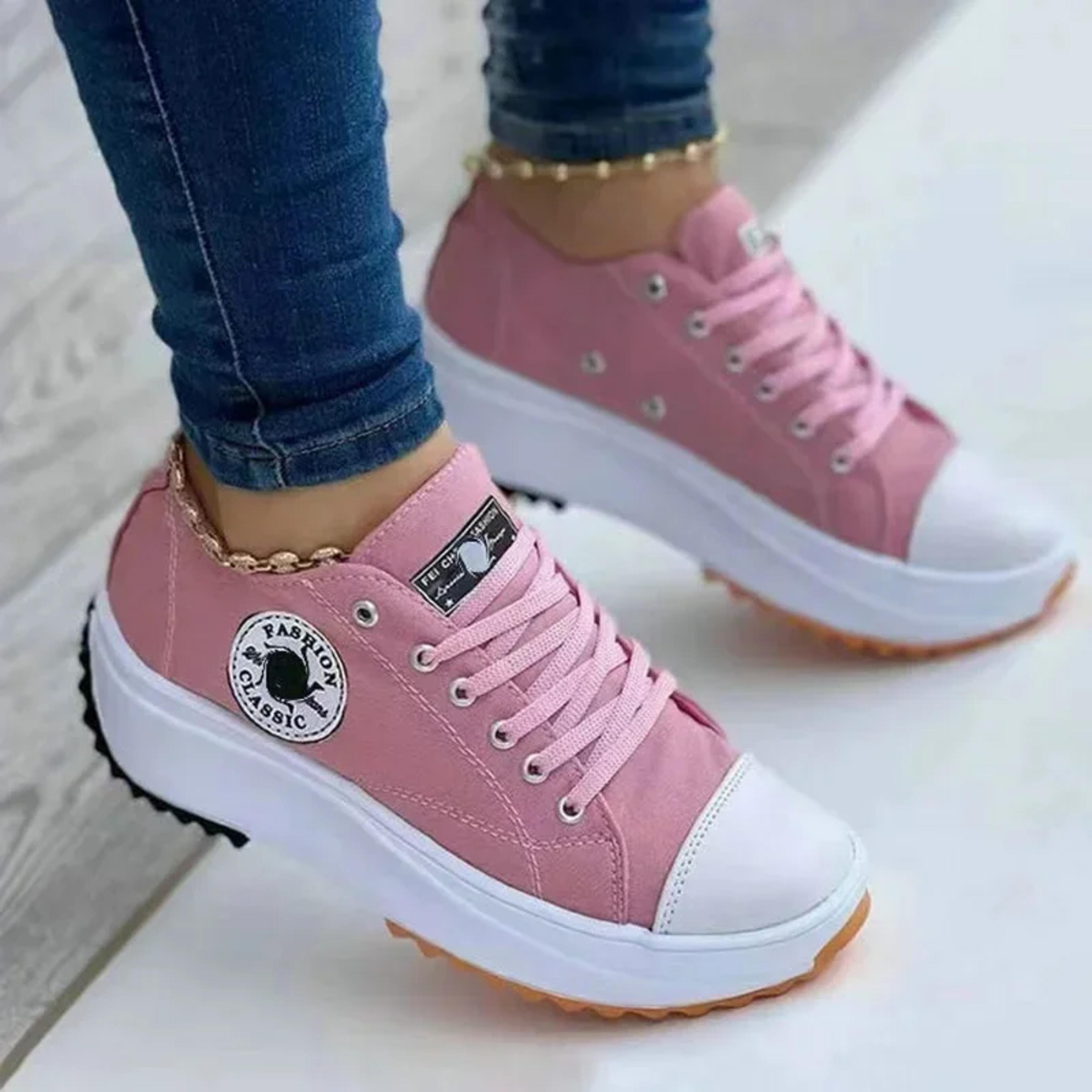 Stylish Women Casual Canvas LaceUp Shoes 3