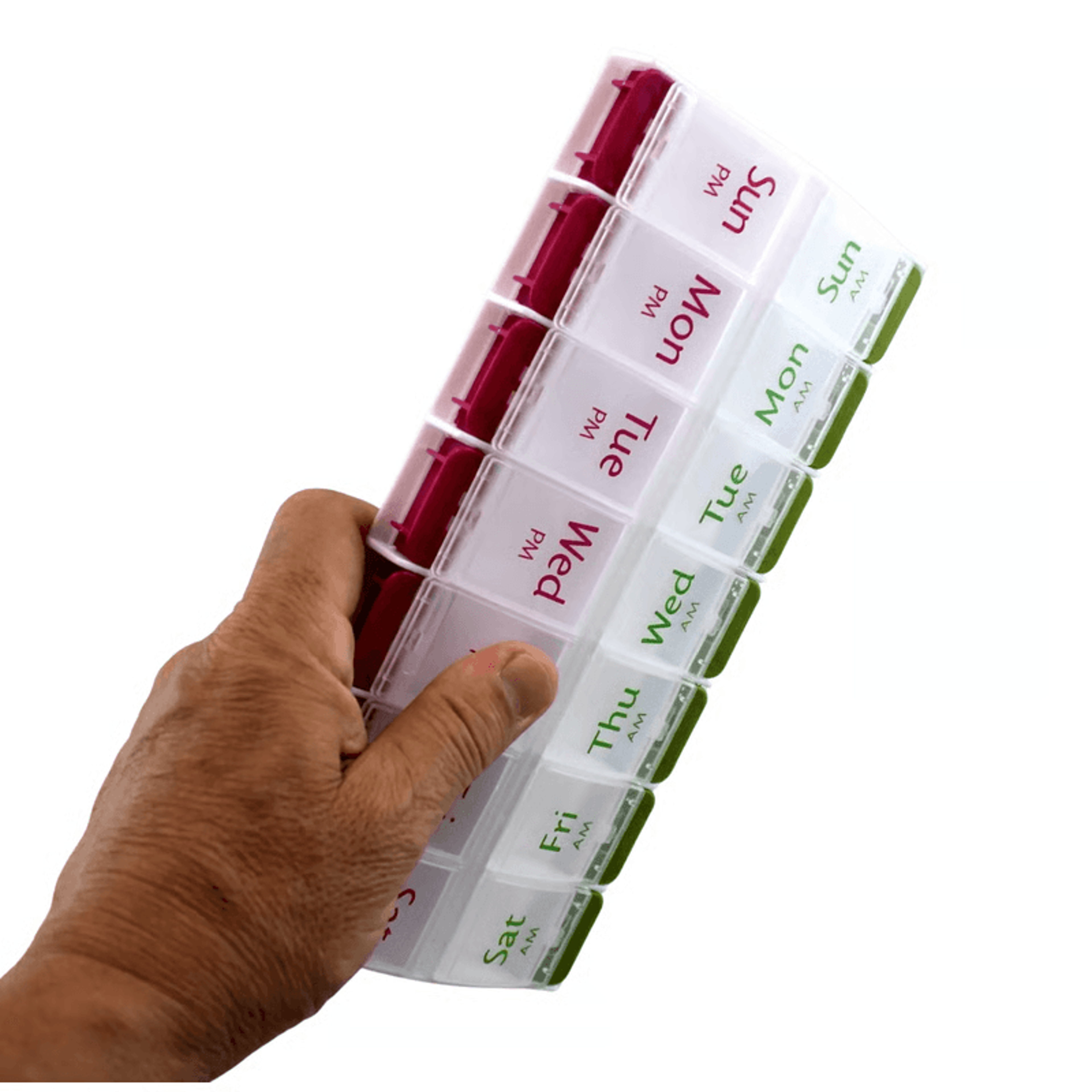 Extra Large Weekly Medication Organizer Jumbo Pill Storage Box With 2 Daily Compartments For Vitami 4
