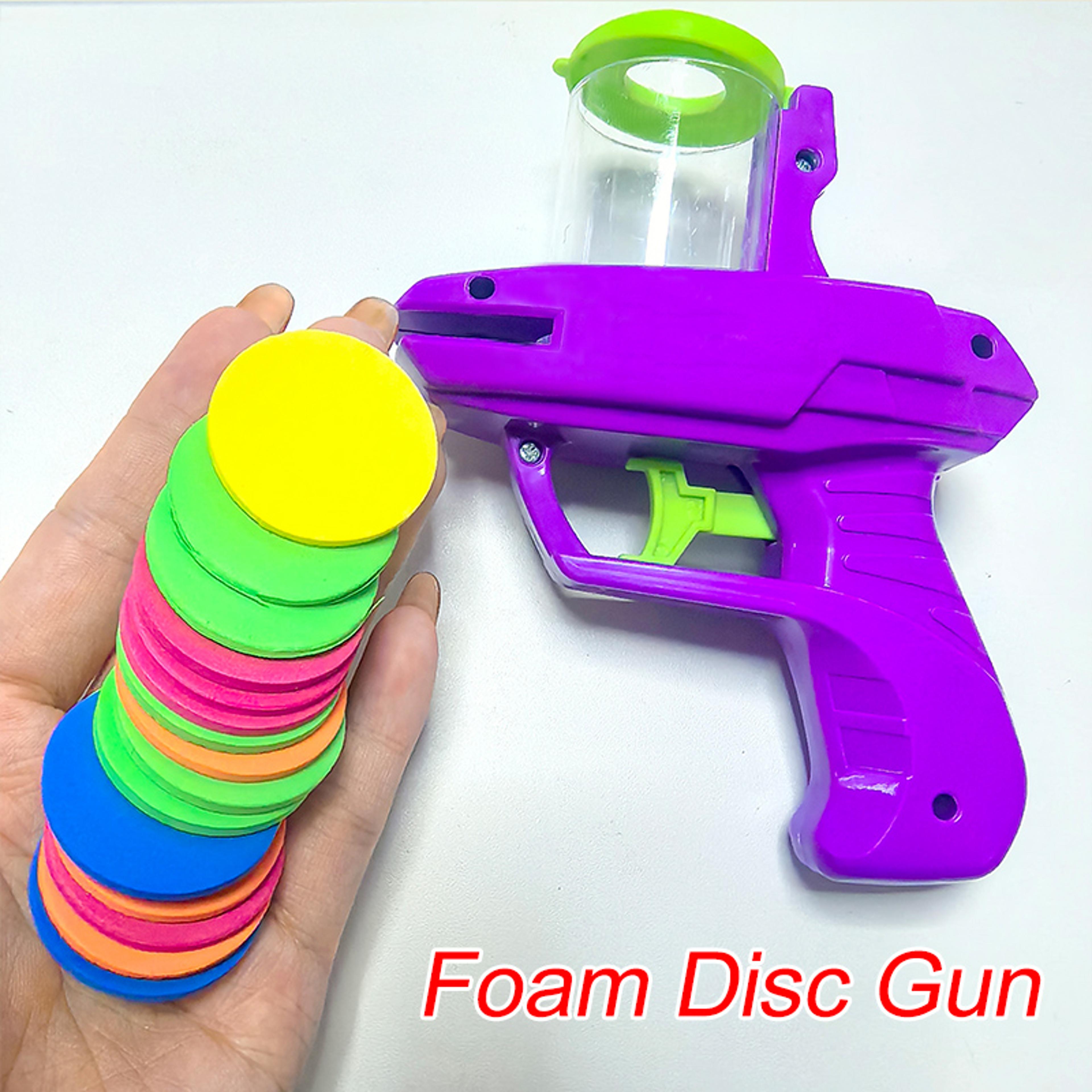 active fun kids flying disc launcher  outdoor foam disc toy