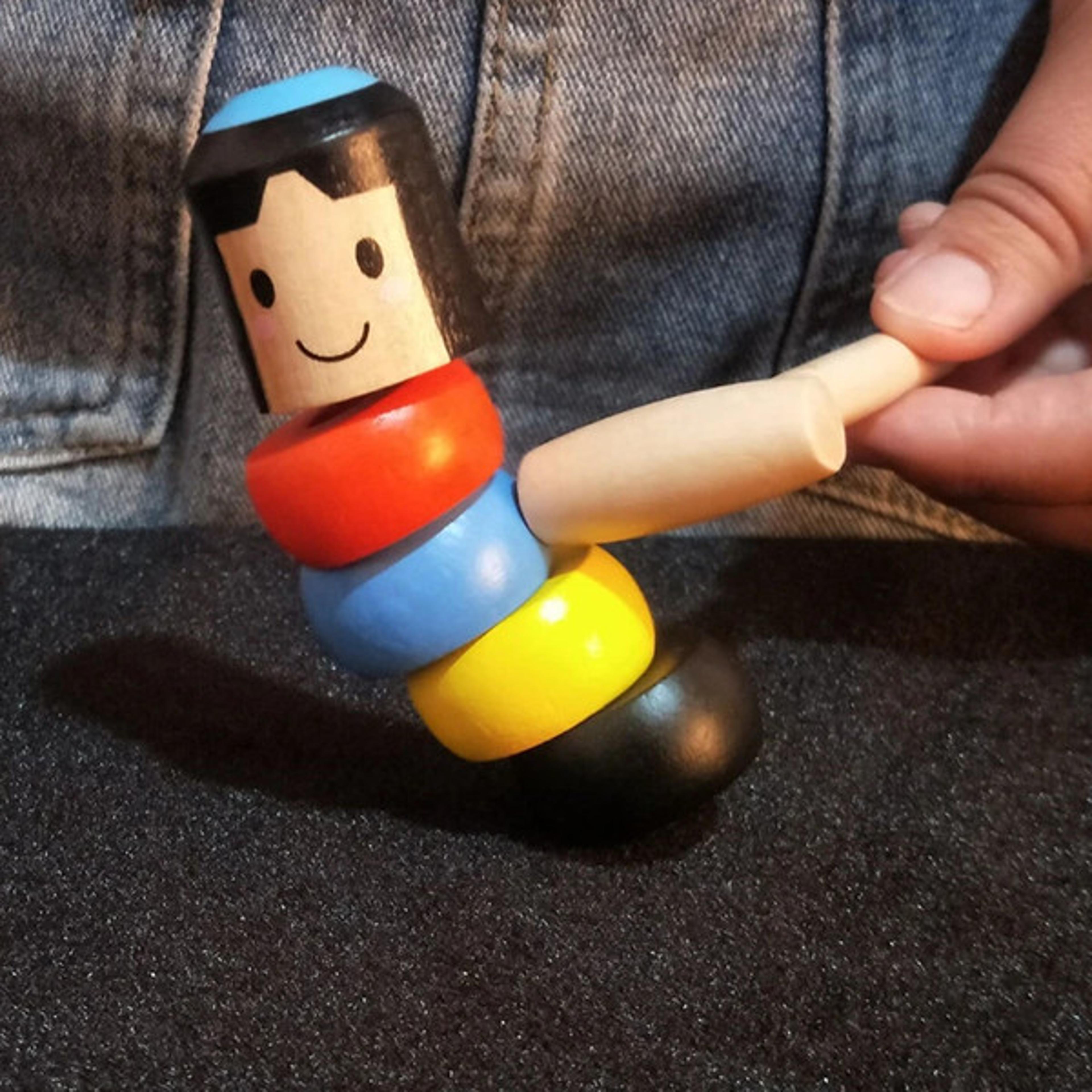 unbreakable mr. immortal wooden man magic toy – fun gift for kids & unique party trick toy