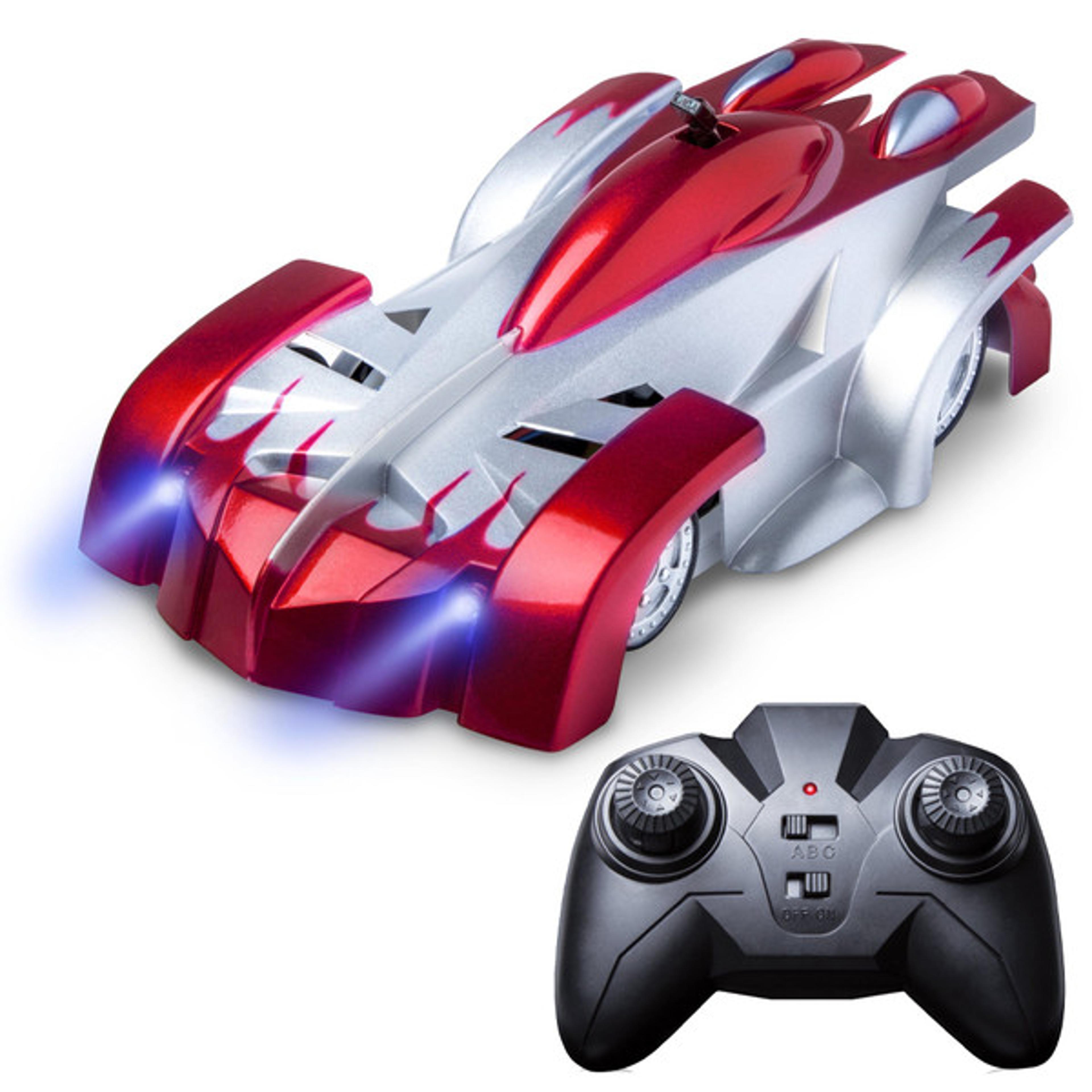 Remote Control Wall Climbing Car with LED Lights Red 2