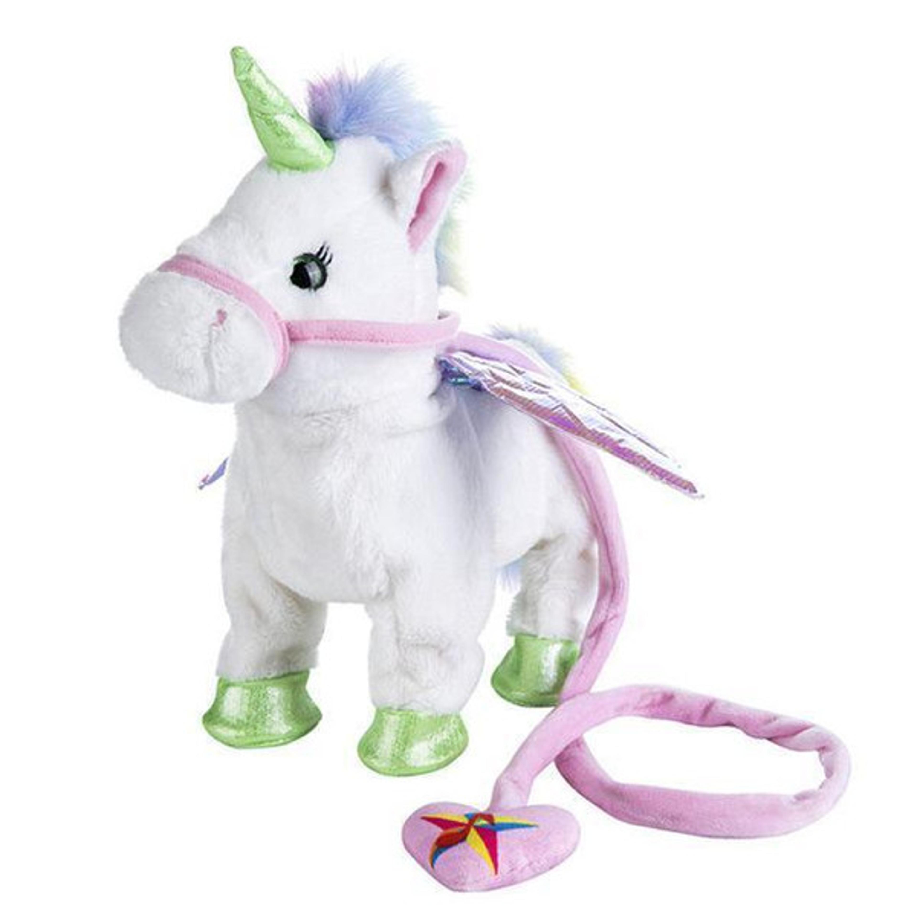 Magic Walking & Singing Unicorn Plush White