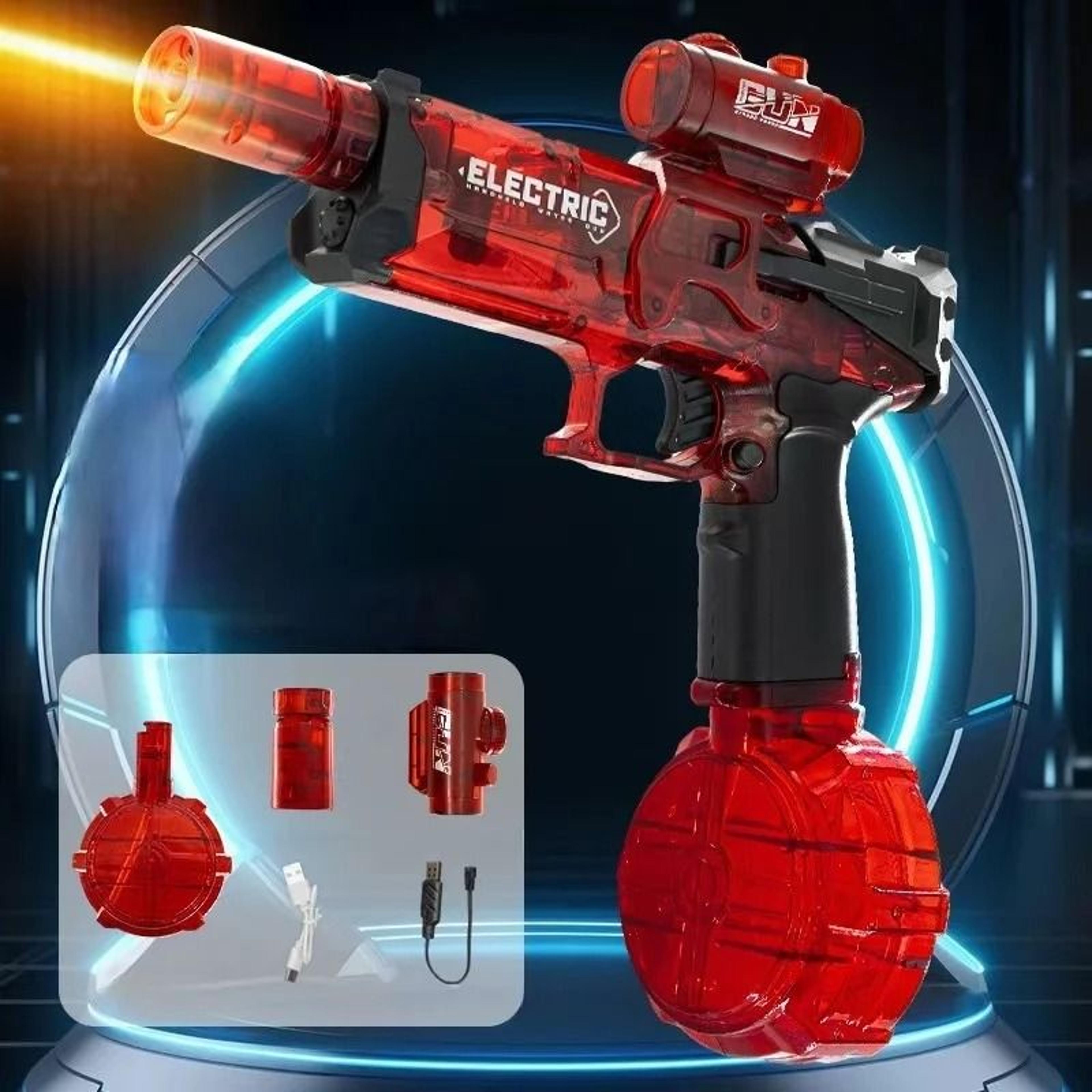 electric water gun with cool light – full automatic water spray gun for kids, summer toy sports entertainment