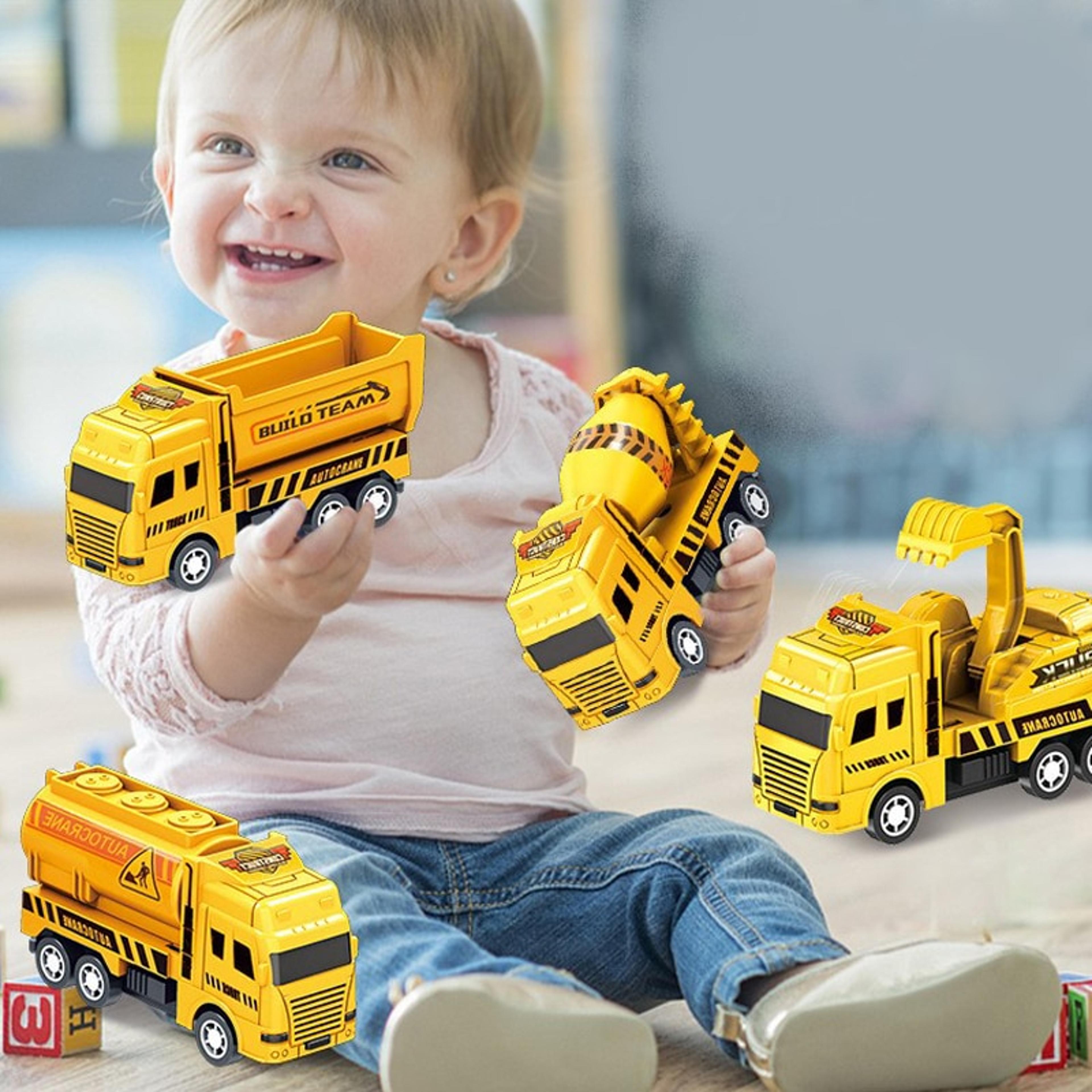Mini Engineering Vehicle Toy Educational Pull Back Cars For Kids 0