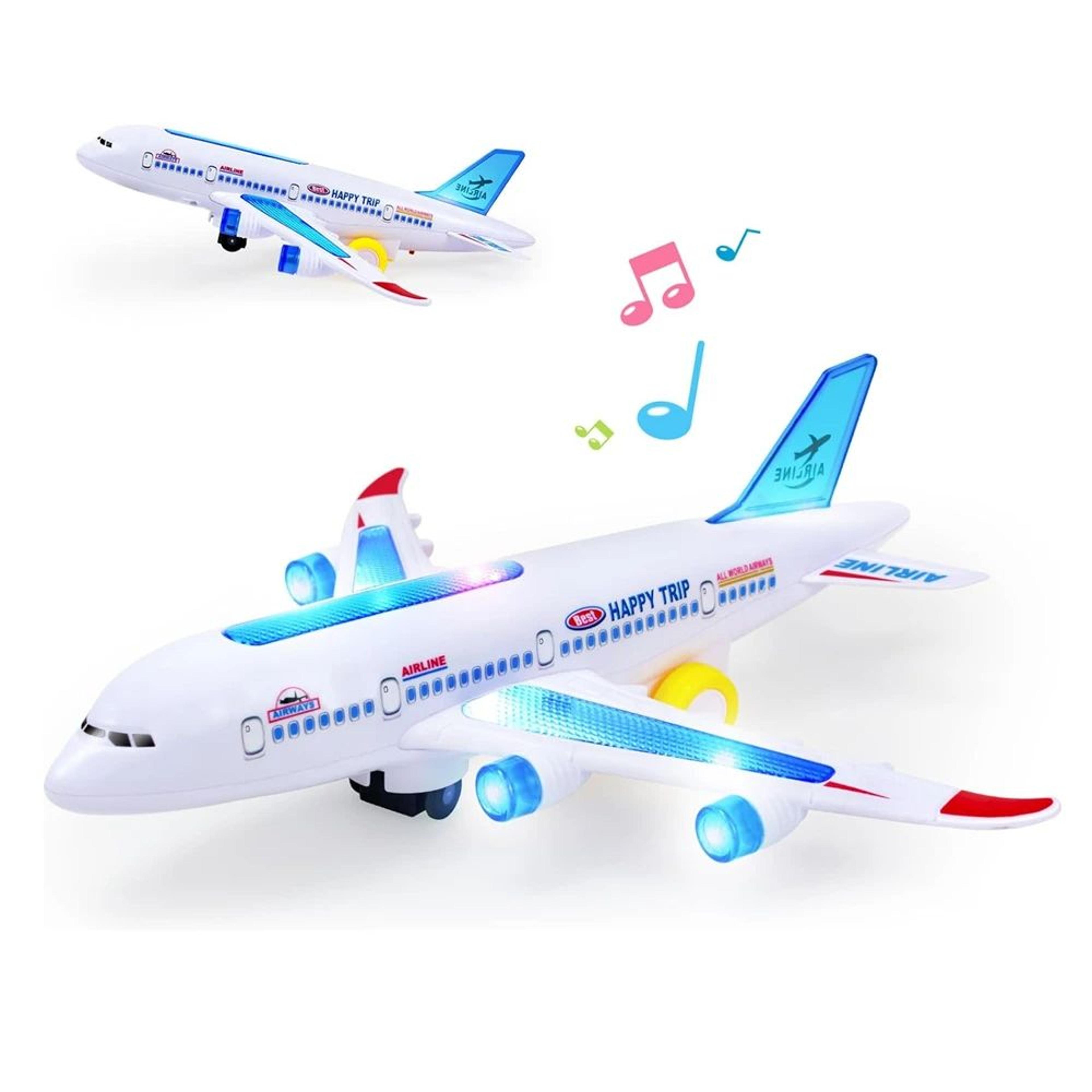 Electronic Aeroplane Toy With Music  Autopilot Flash Sound Automatic Rotation Plane  Educational Gi