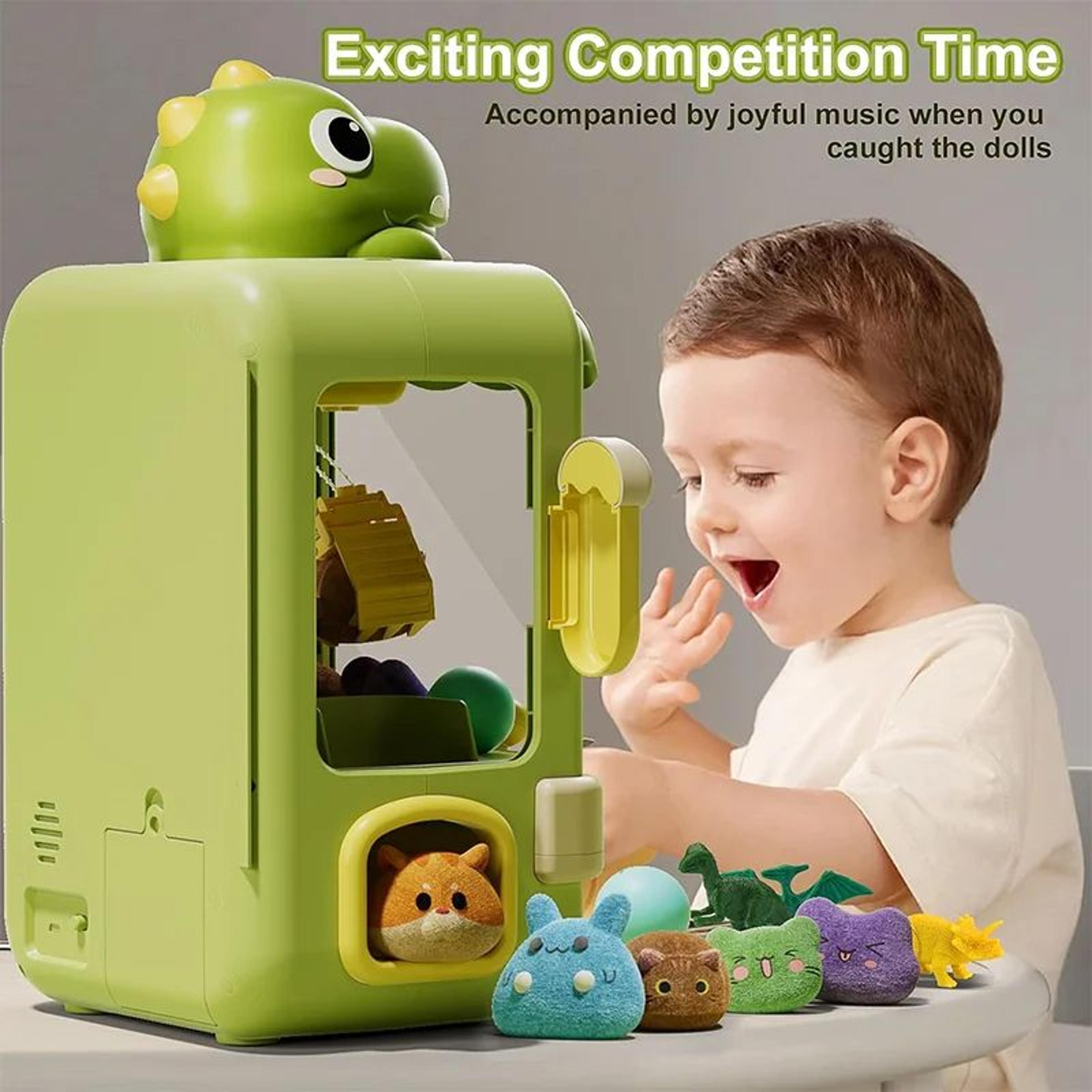 Dinosaur Claw Machine Toy Mini Arcade Game For Kids Electronic Prize Catcher With Music Adjustable  2