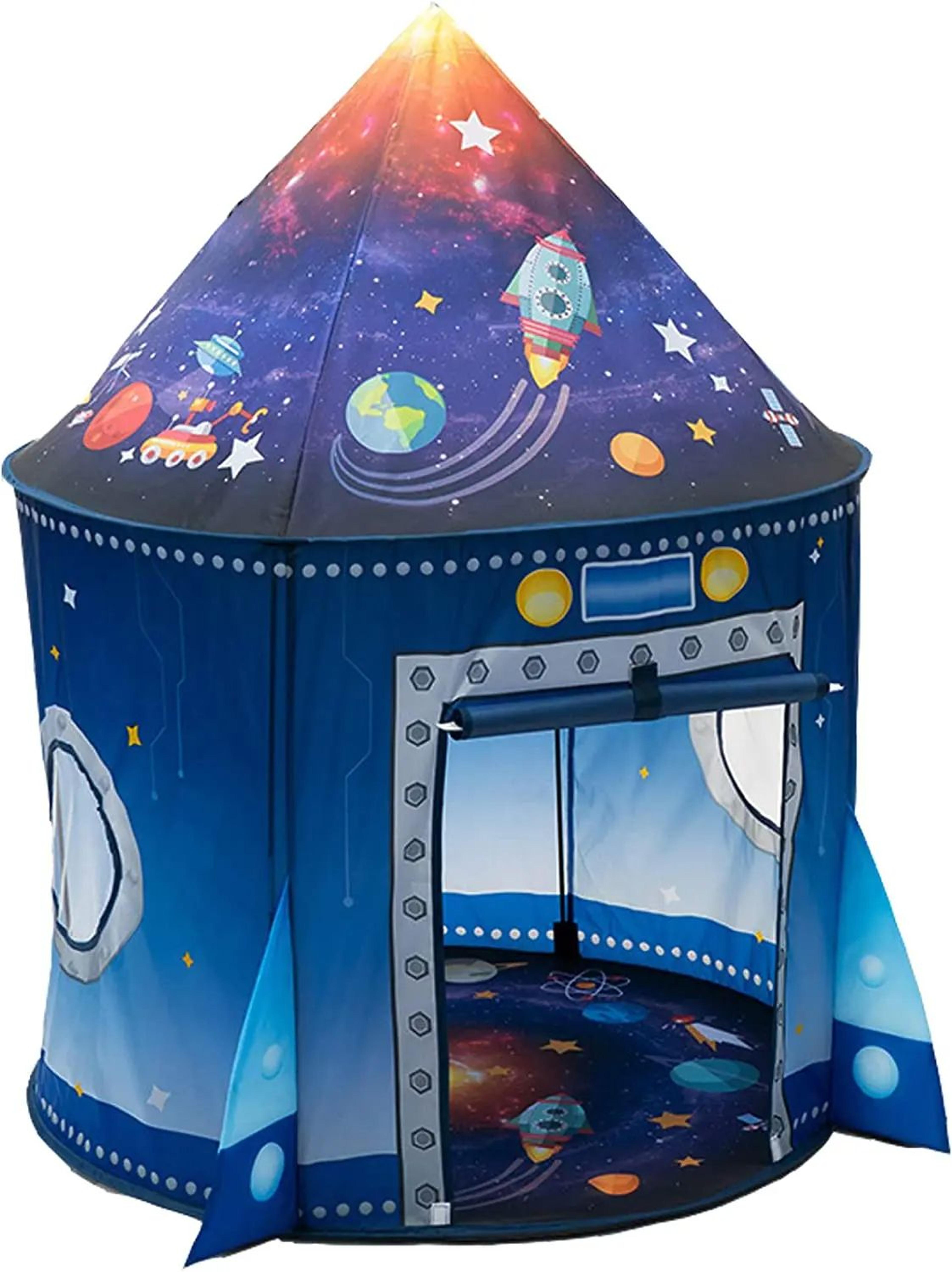 rocket ship kids tent pop up playhouse, space adventure for children