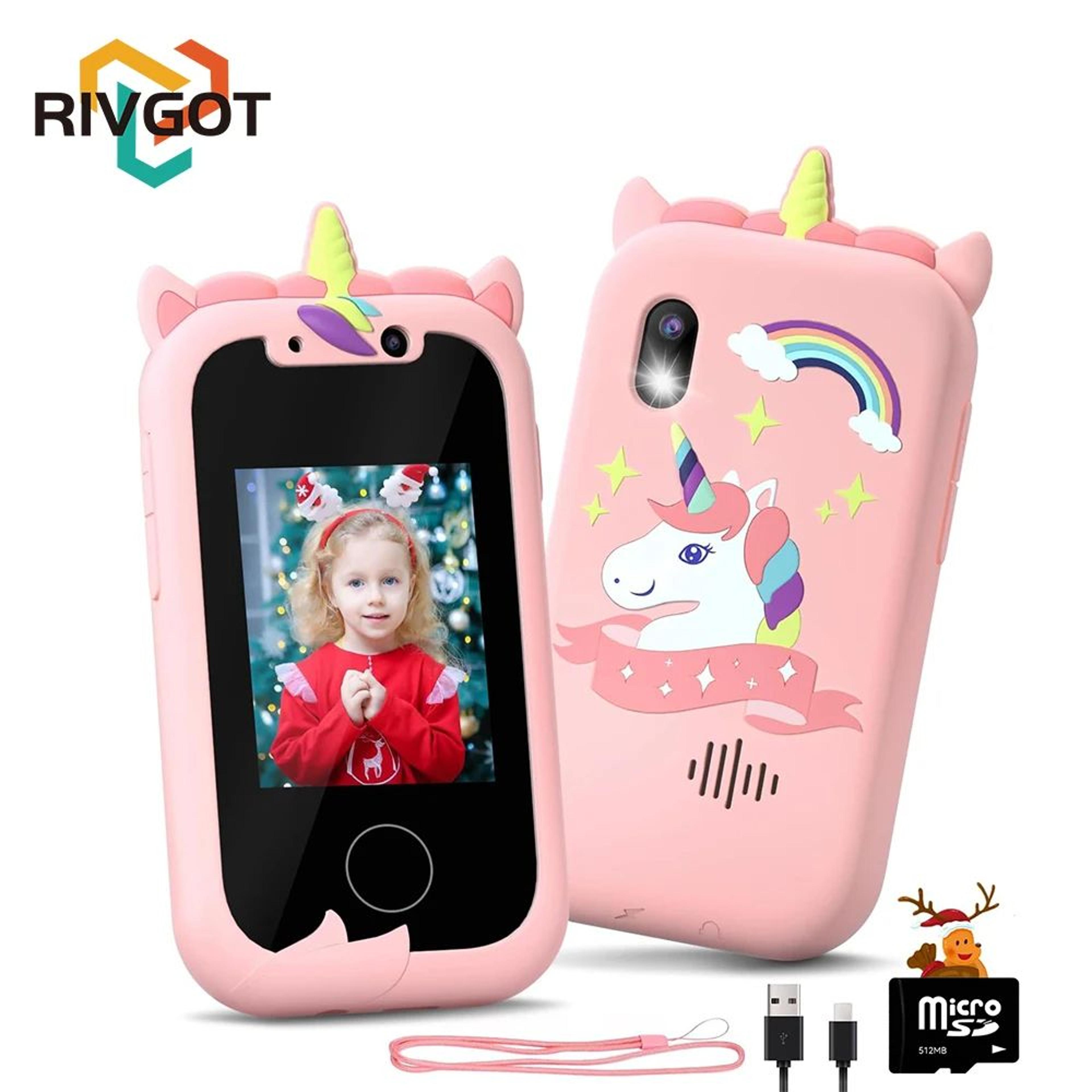 upgraded kids phone with dual cameras & educational games, perfect for birthdays & holidays