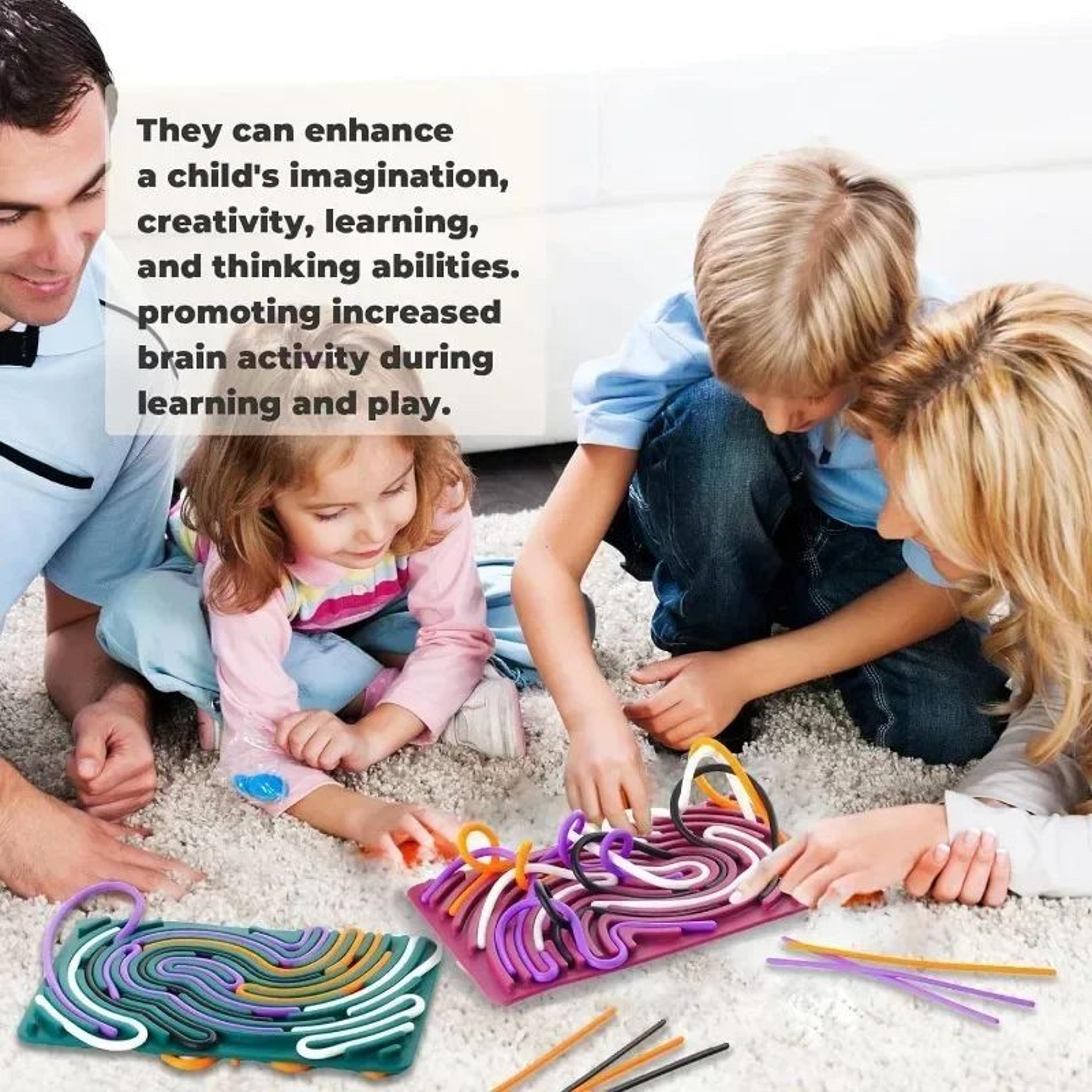 Sensory Activity Board For Kids Montessori Busy Board With Colored Silicone Rods For Fine Motor Ski 2