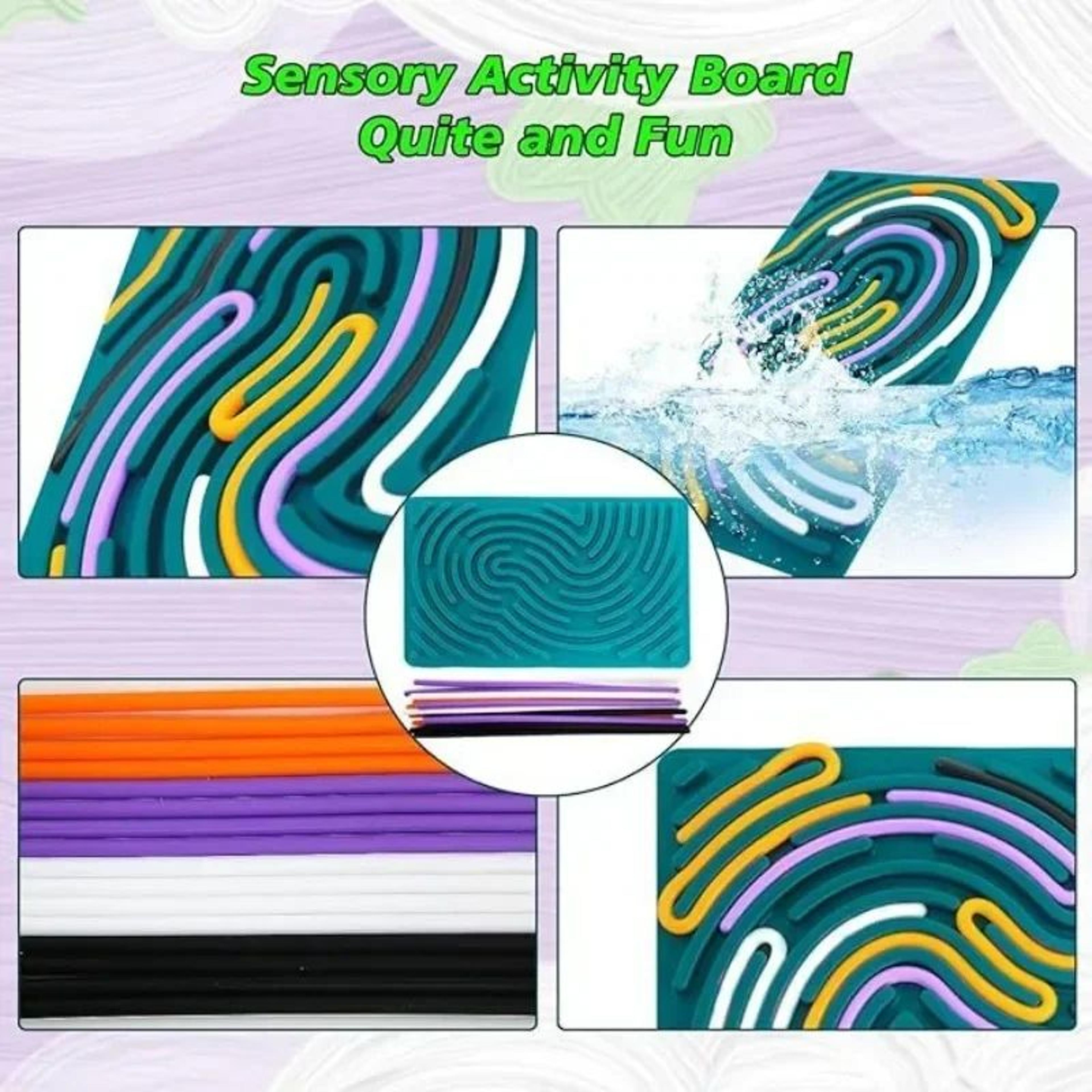 Sensory Activity Board For Kids Montessori Busy Board With Colored Silicone Rods For Fine Motor Ski 3