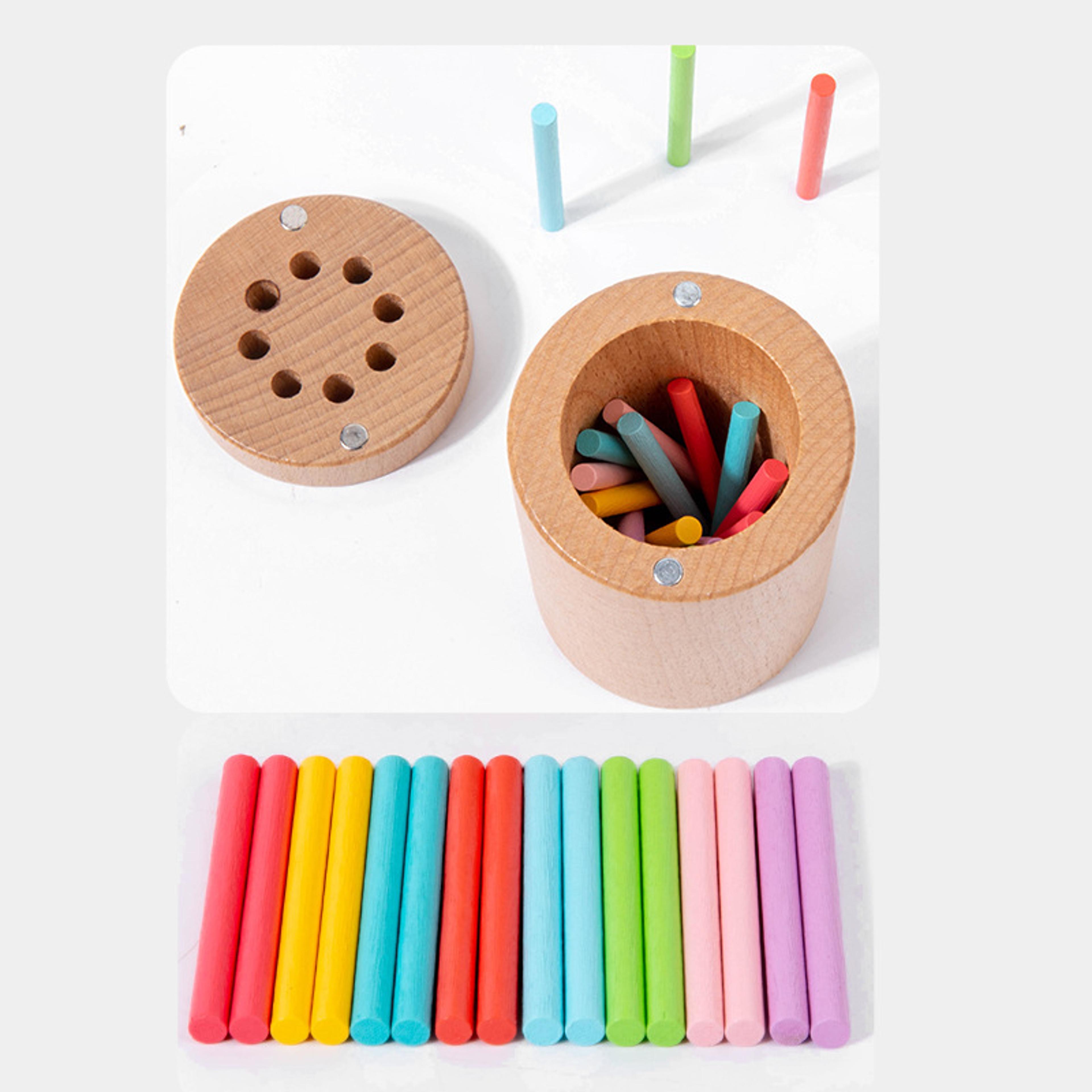 Montessori Wooden Educational Toys For Toddlers Color Sorting Shape Matching  Fine Motor Sensory Pu 3