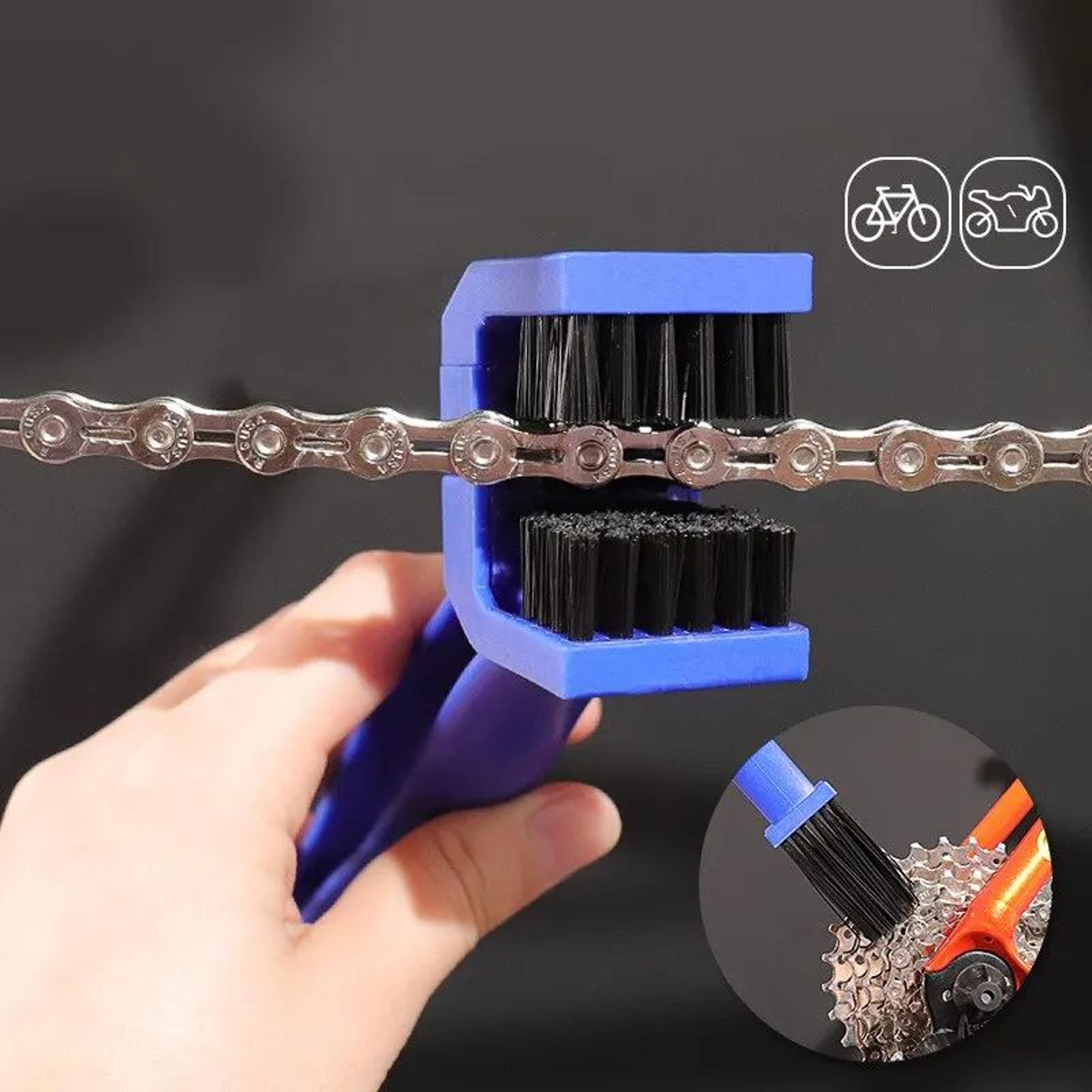 portable chain cleaner for motorcycle & road bike, durable chain clean brush maintenance tool