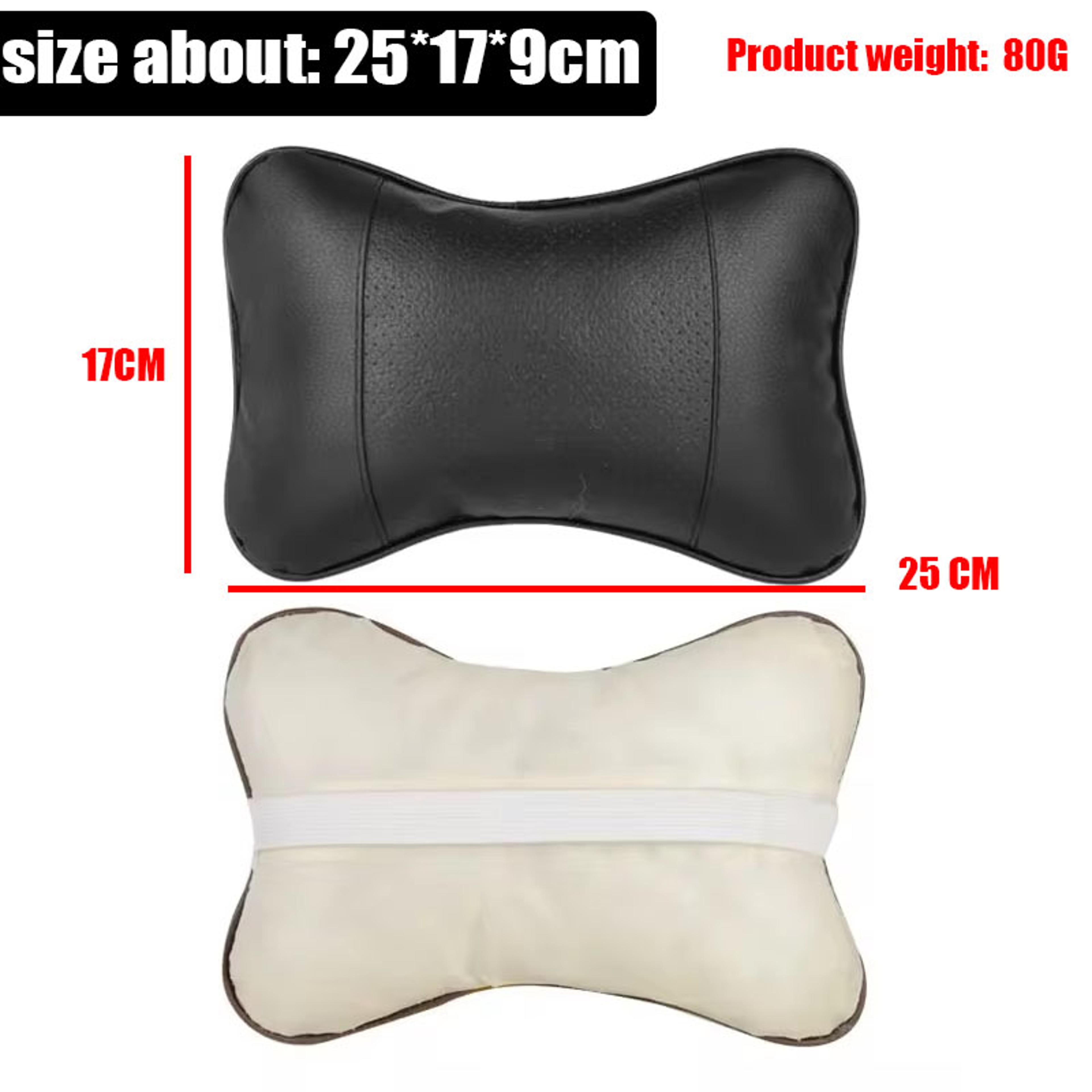 Car Neck Pillows Both Side PU Leather Pack Headrest For Head Pain Relief  Comfort 7