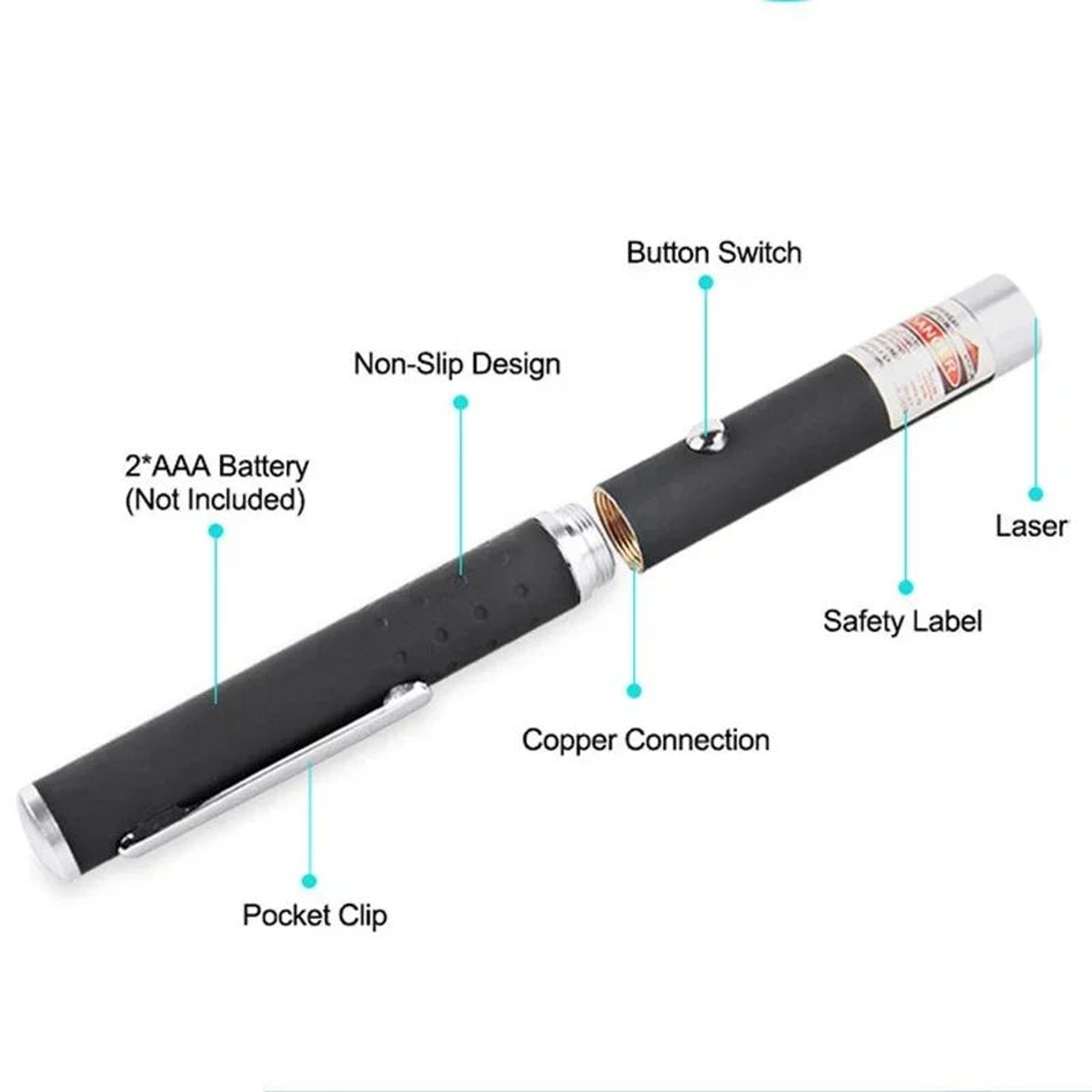 GreenRed Light Laser Pointer Pen SinglePoint RedLaser Flashlight Guide With Pocket Clip For Present 3
