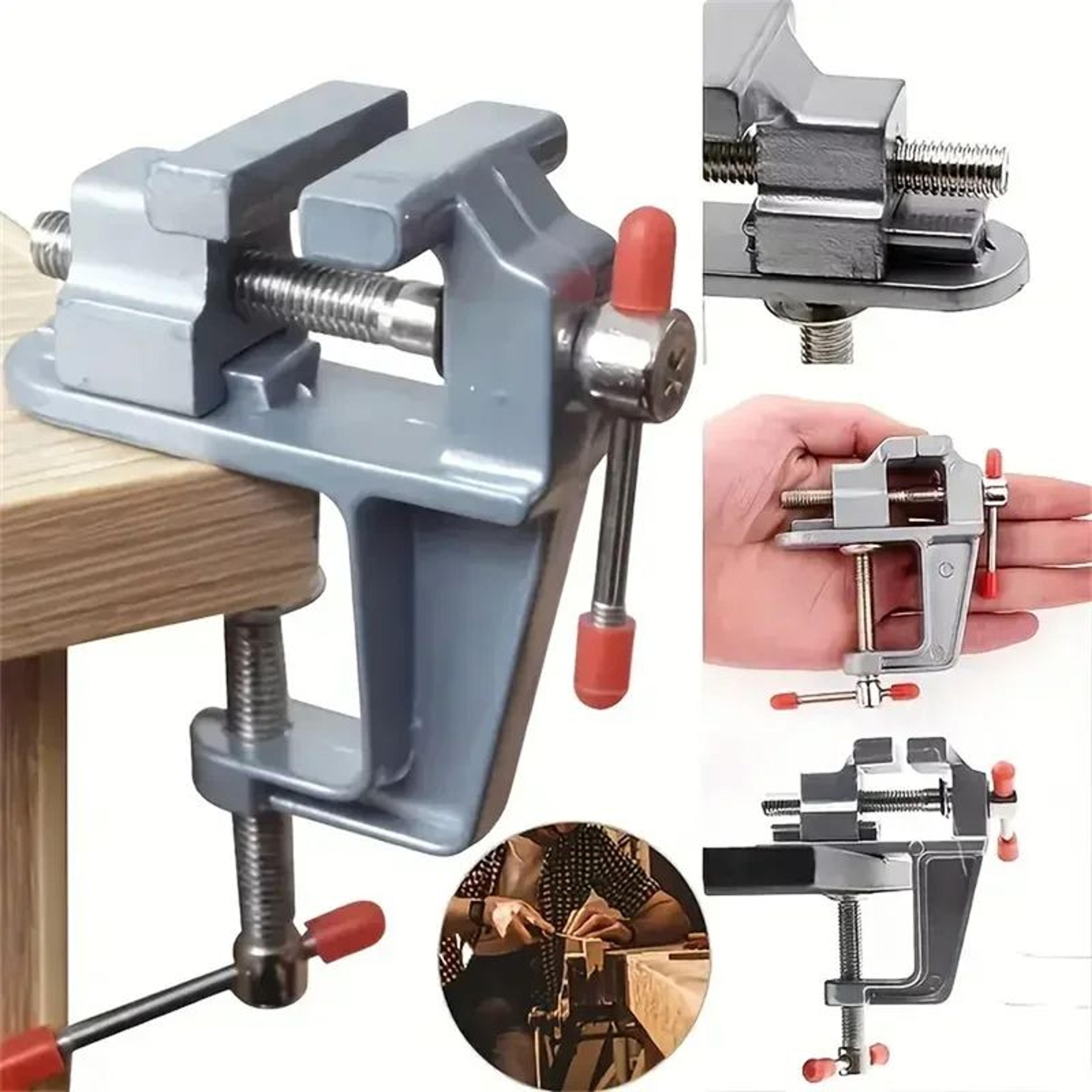 aluminum mini bench vise multi-functional table clamp, jewelers hobby craft small tool vice for diy, rc cars, model