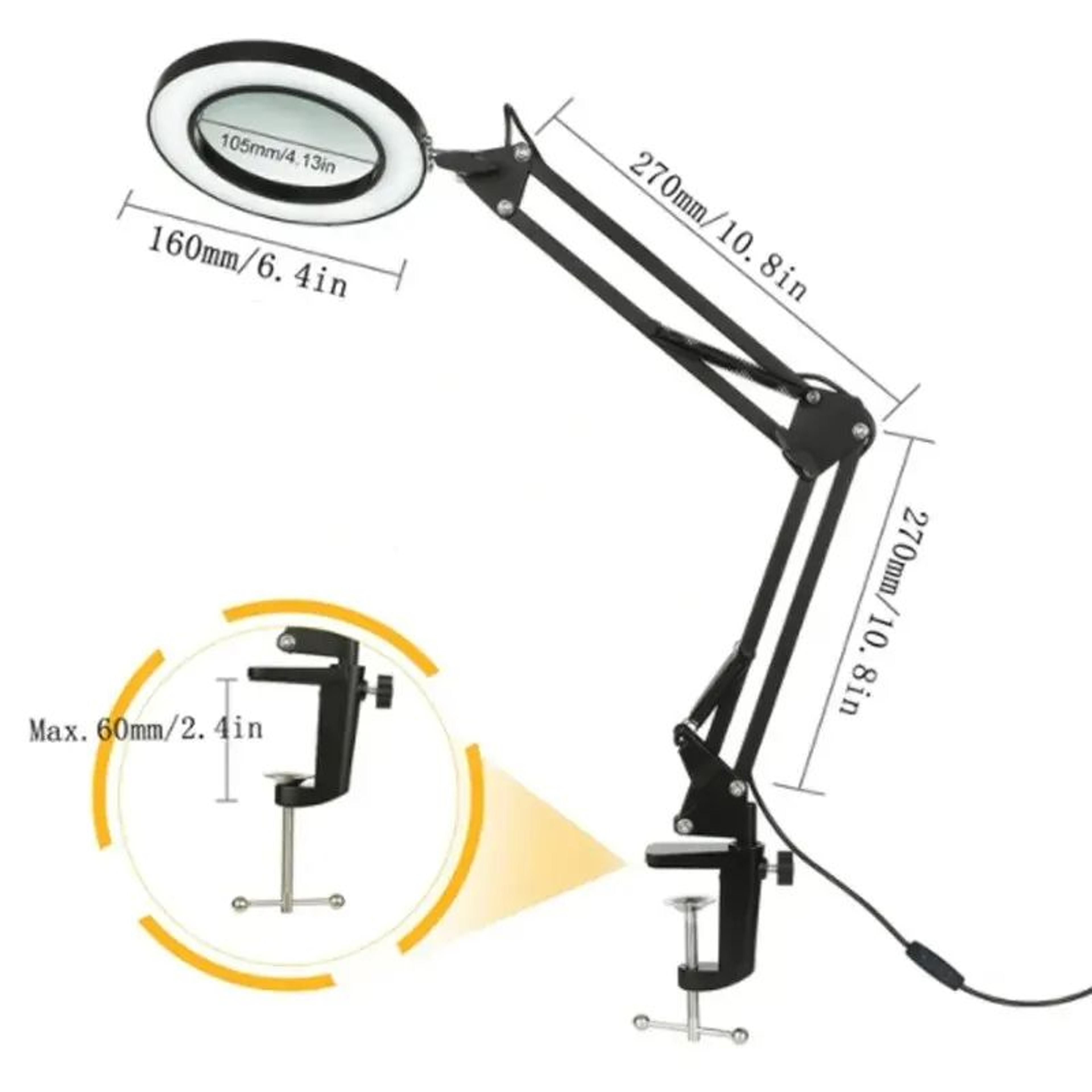 Magnifying Glass With Light USB Powered 3Color LED Magnifier For Soldering Iron Repair Skincare Cra