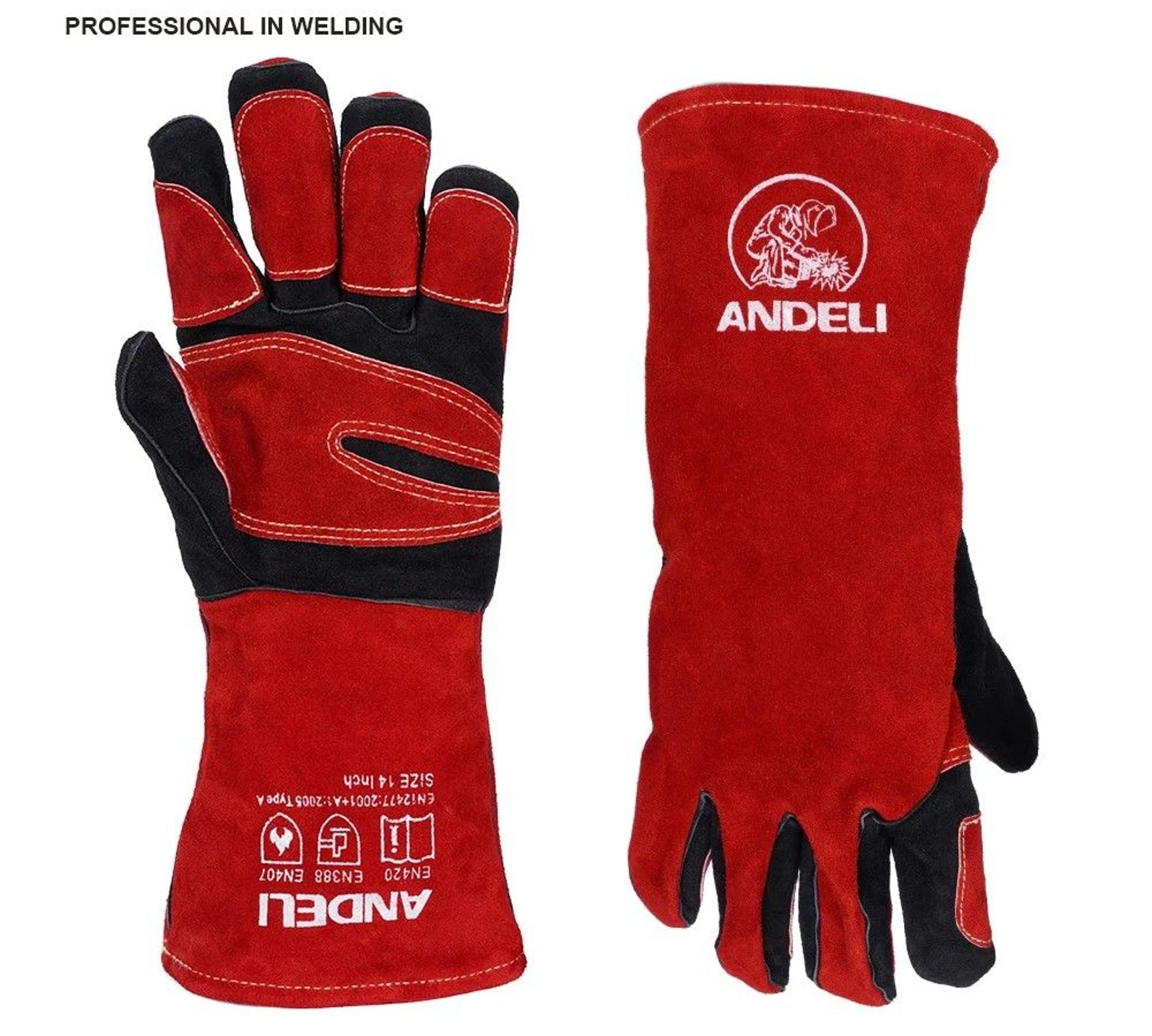 ANDELI Heat Resistant Welding Gloves Durable Multifunctional Protective Gloves For Welding Grilling 0