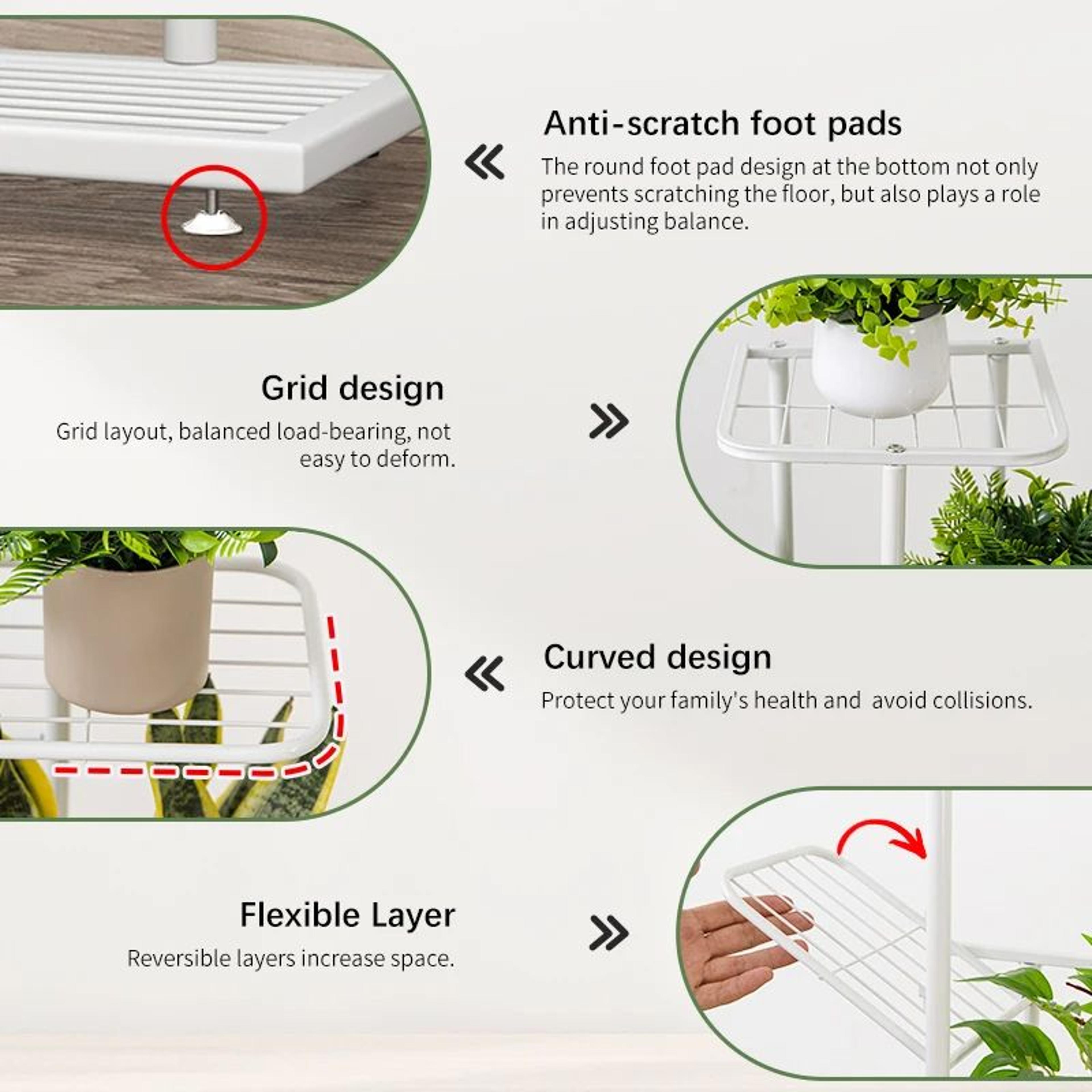 MultiLayer Iron Plant Stand 5Tier Flowerpot Organizer  Storage Shelf For Indoor  Outdoor Use 2