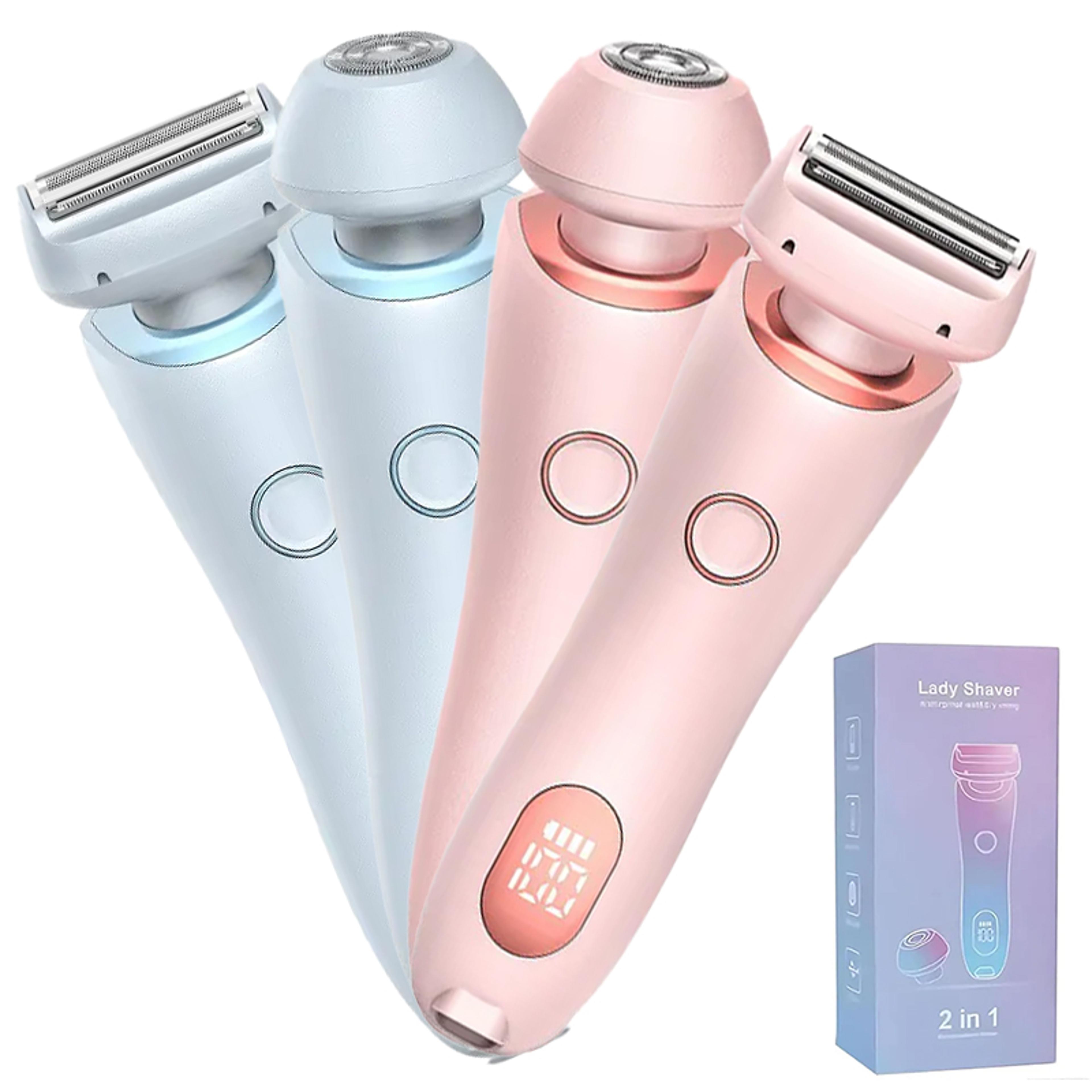 electric razor for women waterproof bikini trimmer & facial hair shaver, hair removal for body, legs, underarms