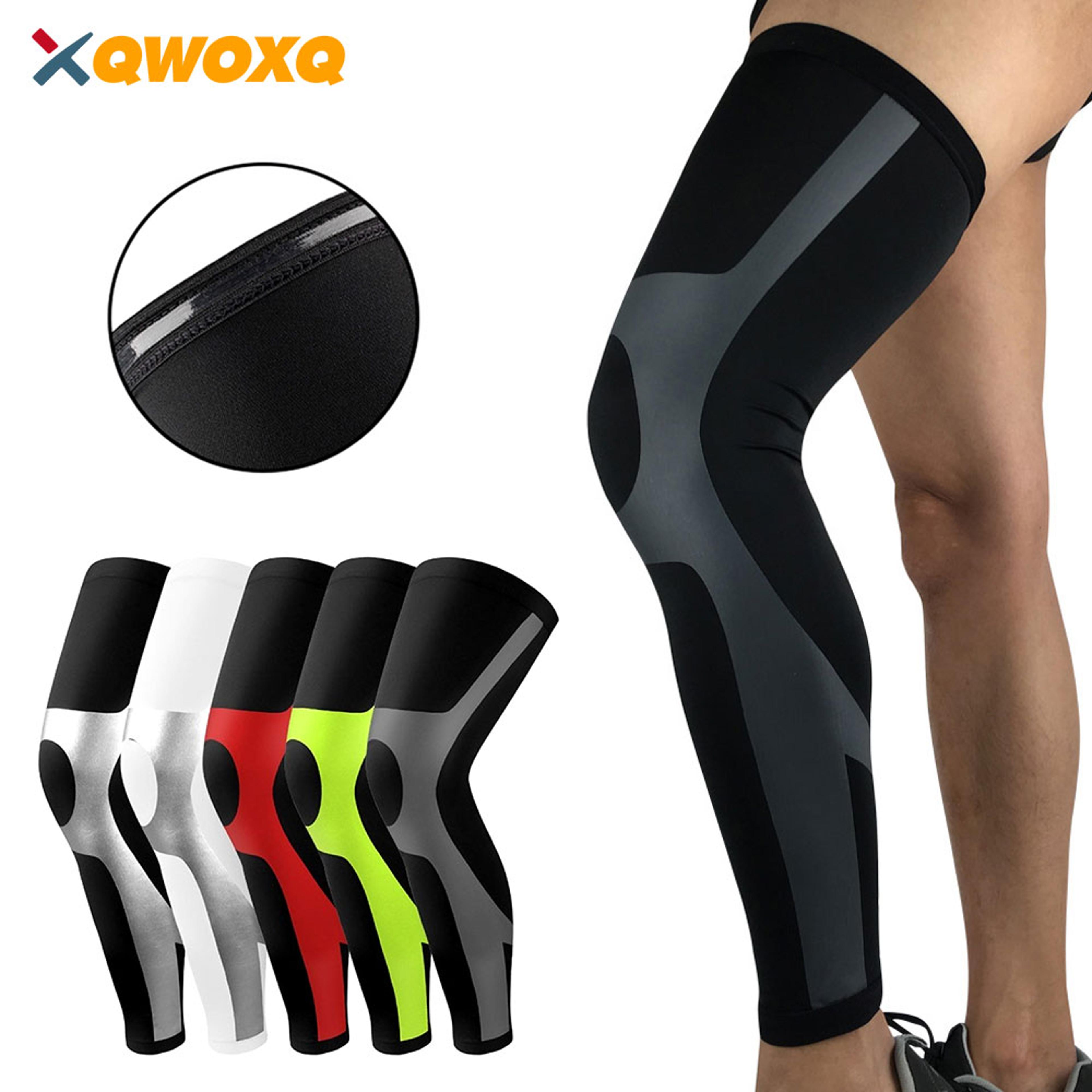 full leg knee brace for men women, outdoor sport whole leg compression sleeve, uv leg support sleeves cycling leg warmer