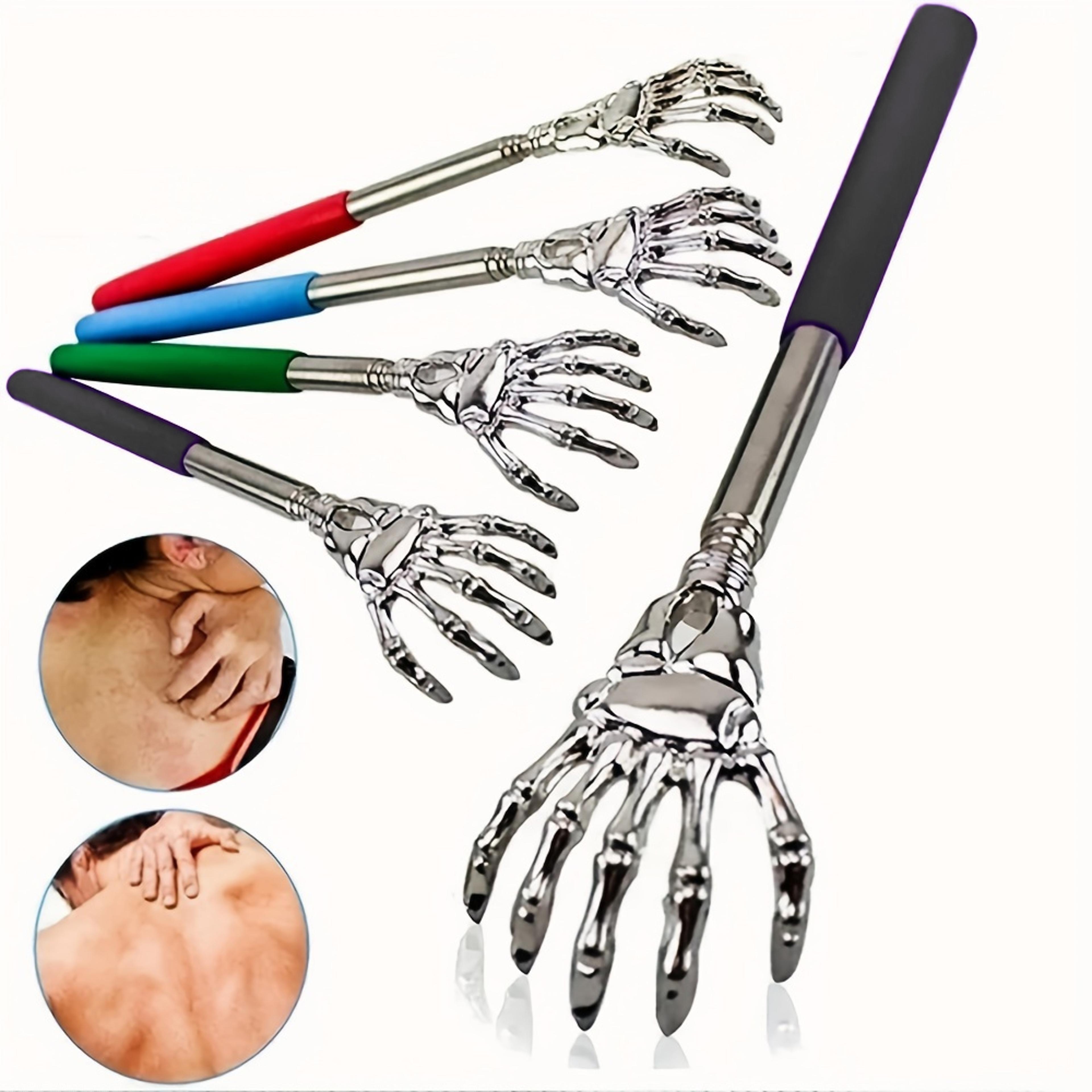 telescoping stainless steel back scratcher, portable extendable back scratcher, human and pets back massager