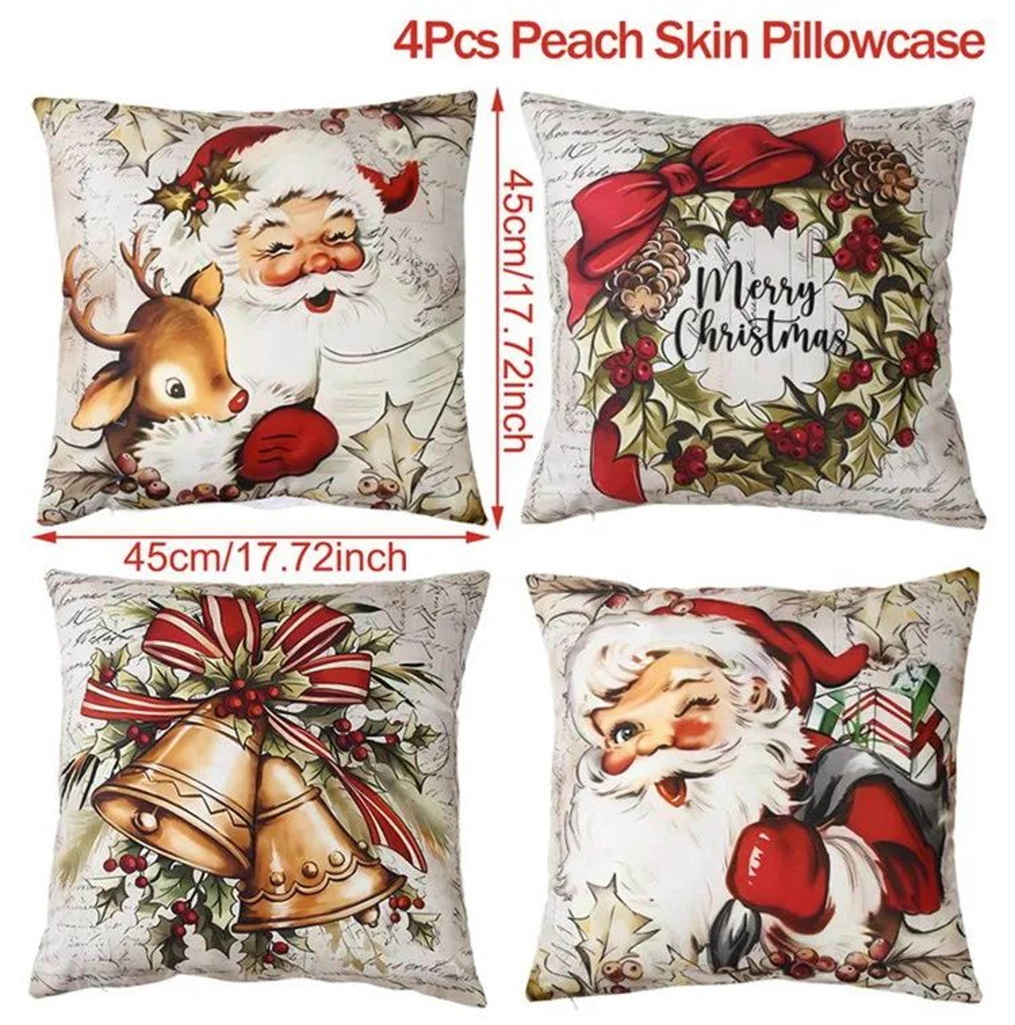 Christmas Ornament Pillow Case Set Merry Christmas Cushion Cover Home Decorations Navidad Gifts New 8