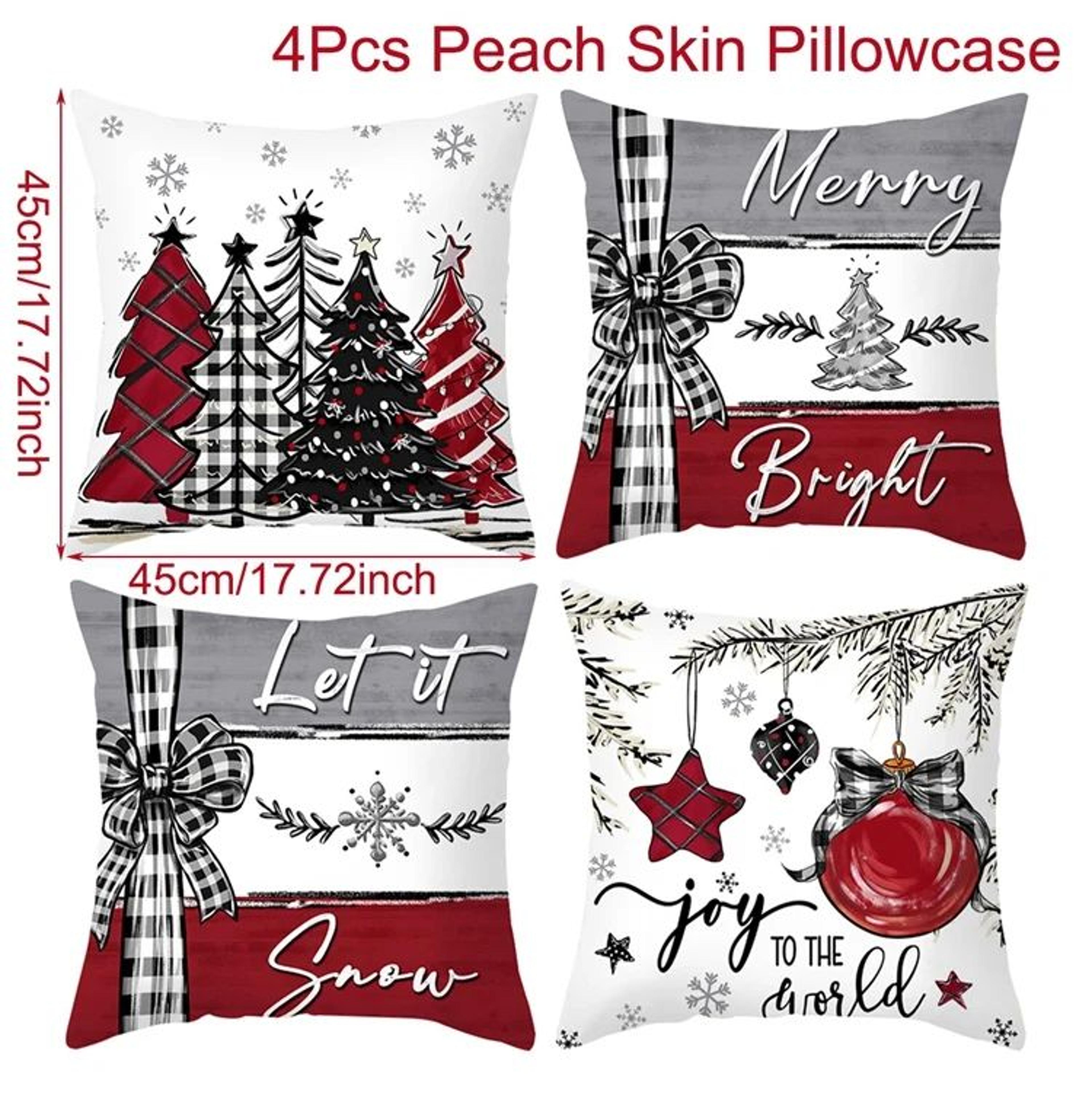 Christmas Ornament Pillow Case Set Merry Christmas Cushion Cover Home Decorations Navidad Gifts New 10