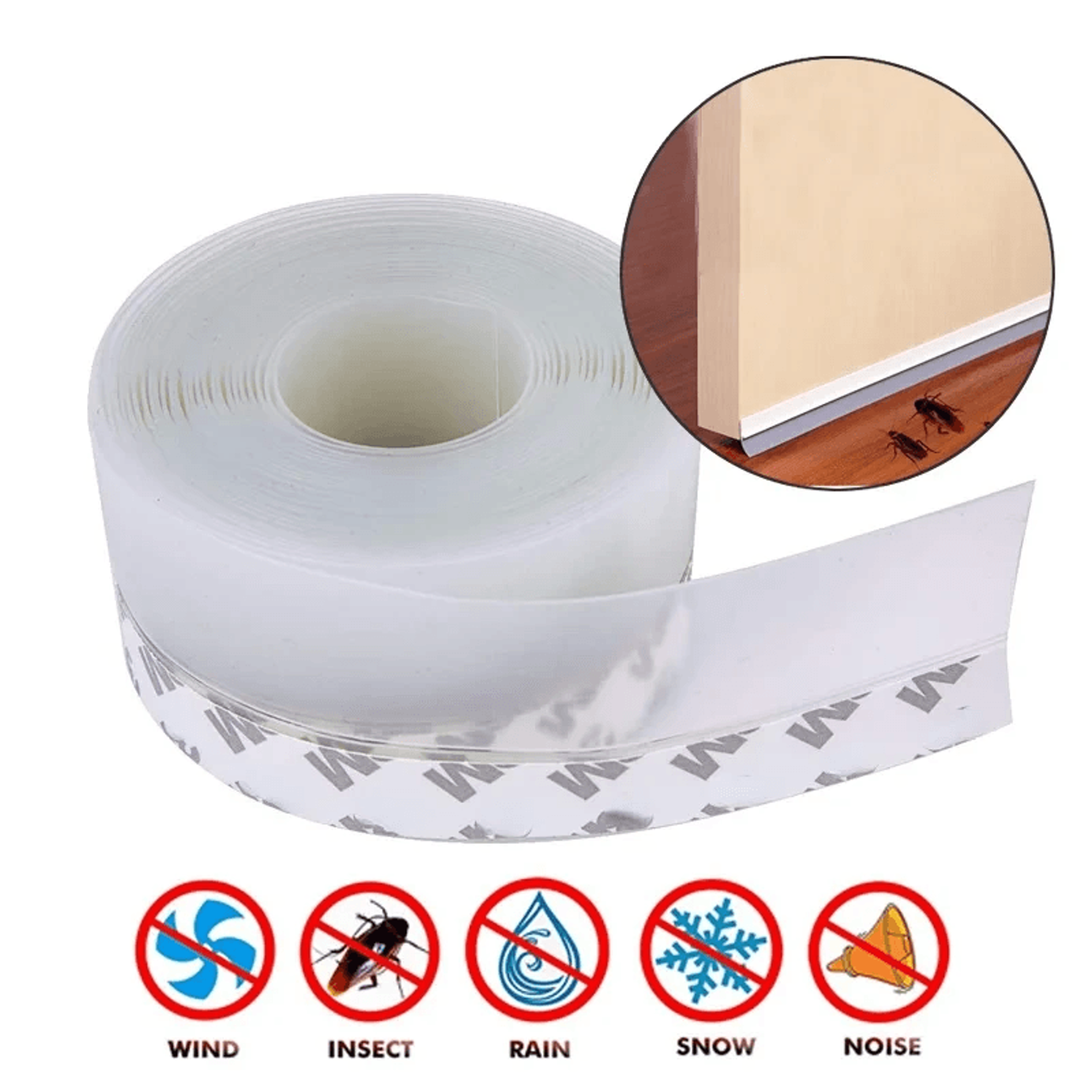 door seal strip blocking cold drafts indoors