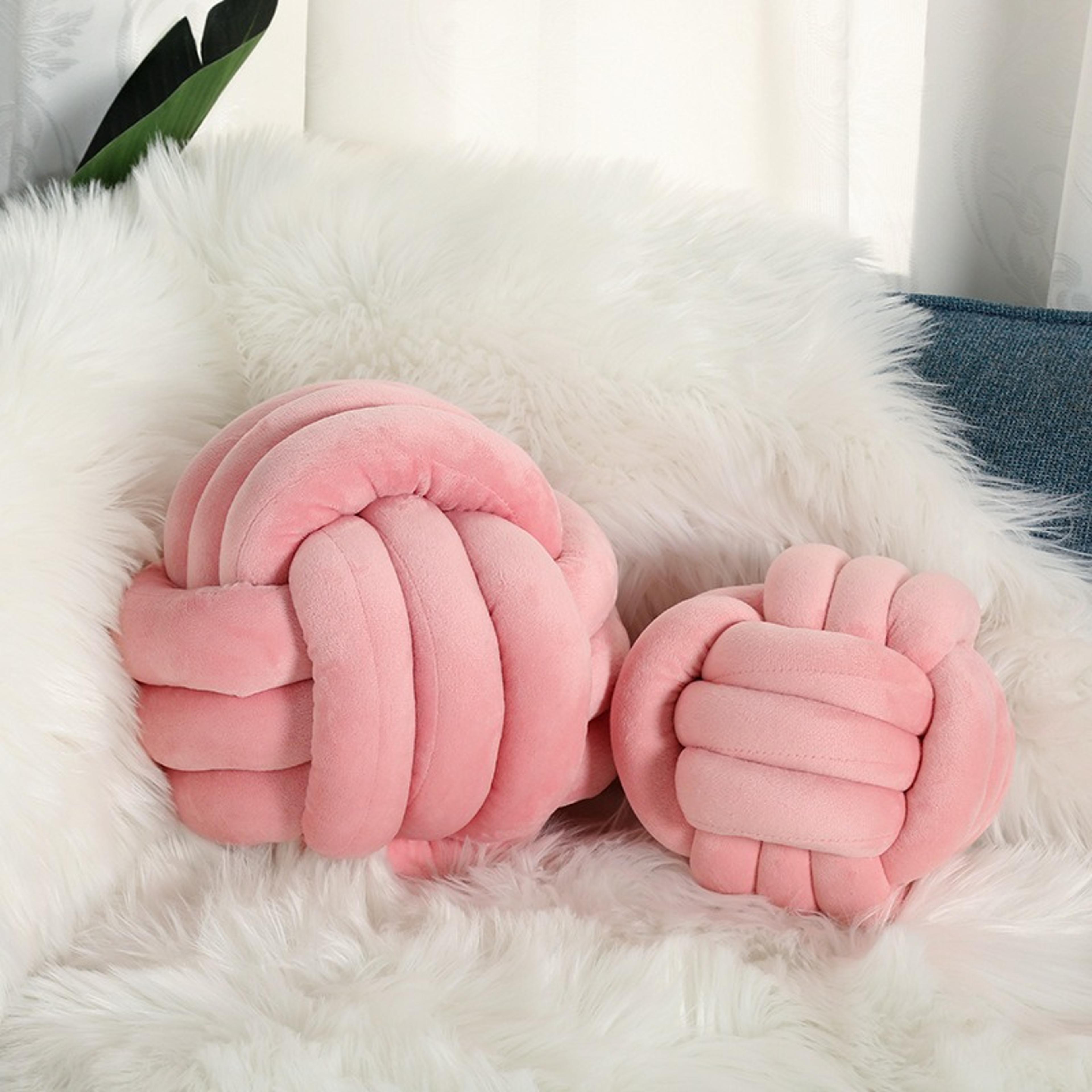 Luxury Glossy Accent Pillow With Tassel Details Braided Cord Knot Ball Cushion For Sofa Bohemian St 1