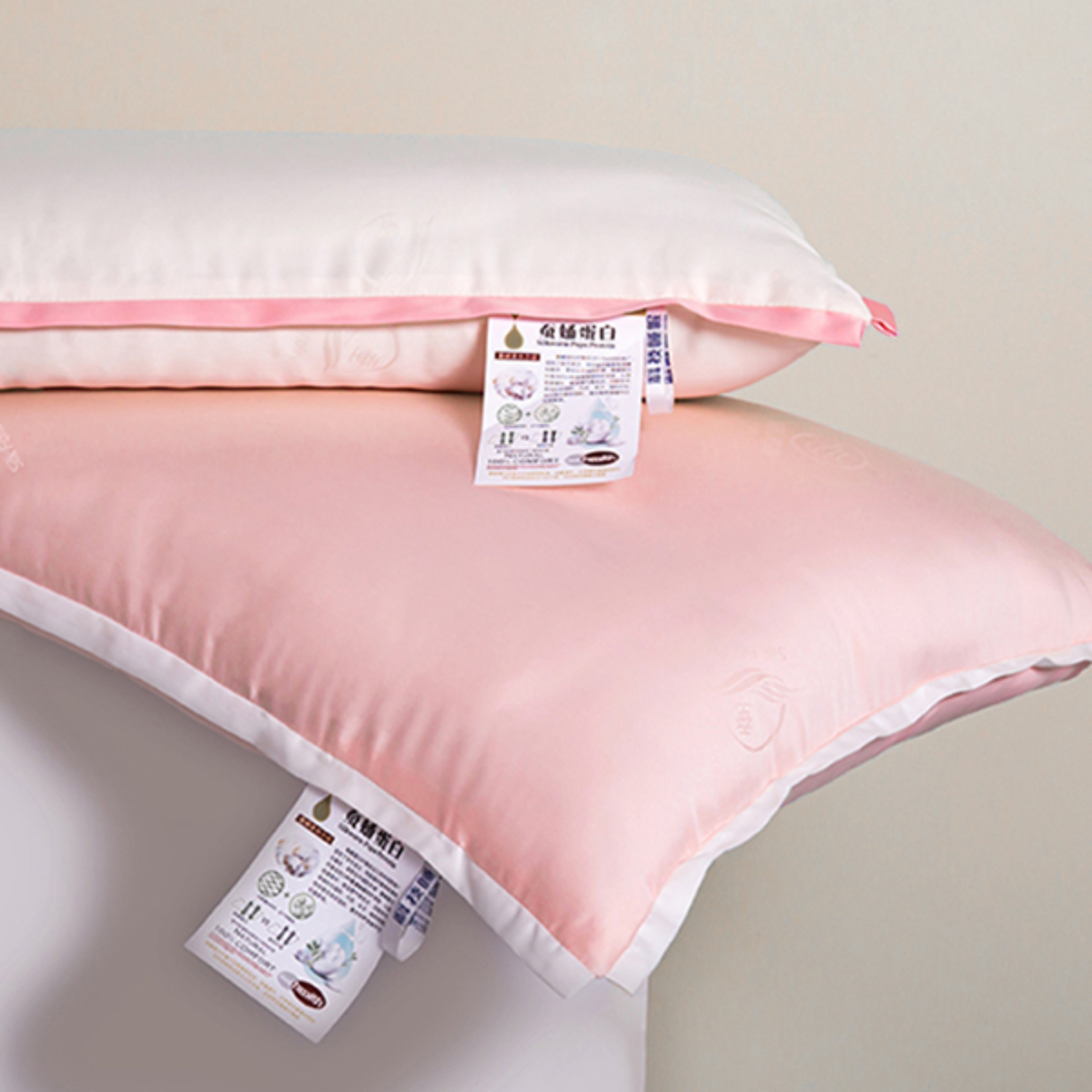 LivEsthete Noble Pink 100 Silk Pillow King Queen 3D Style Rectangle Silk Inner Pillow For Sleeping