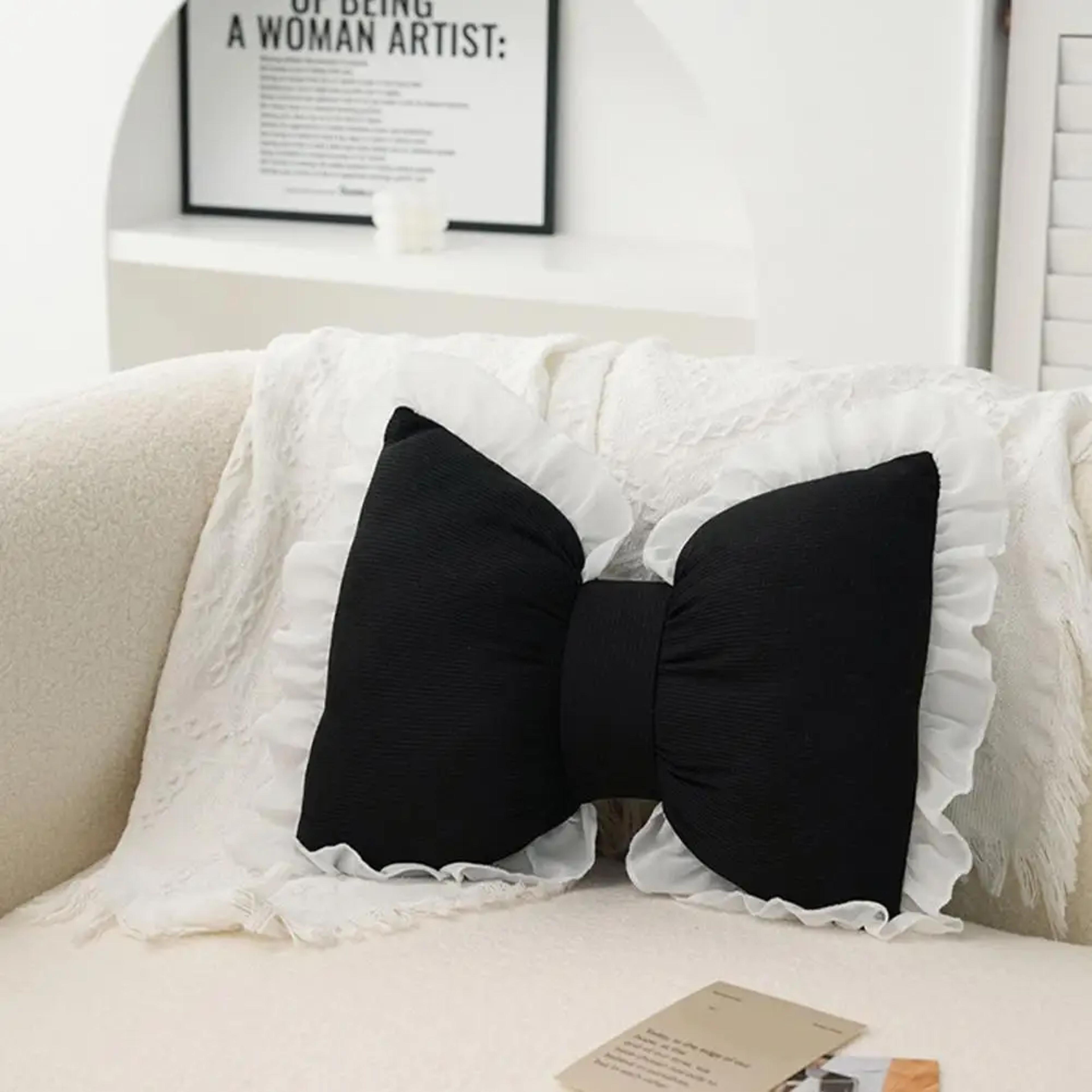 Pink Bow Lace Sofa Pillow Plush PP Cotton Filled Decorative Bed Sofa Support Pillow Car Seat Matchi 2