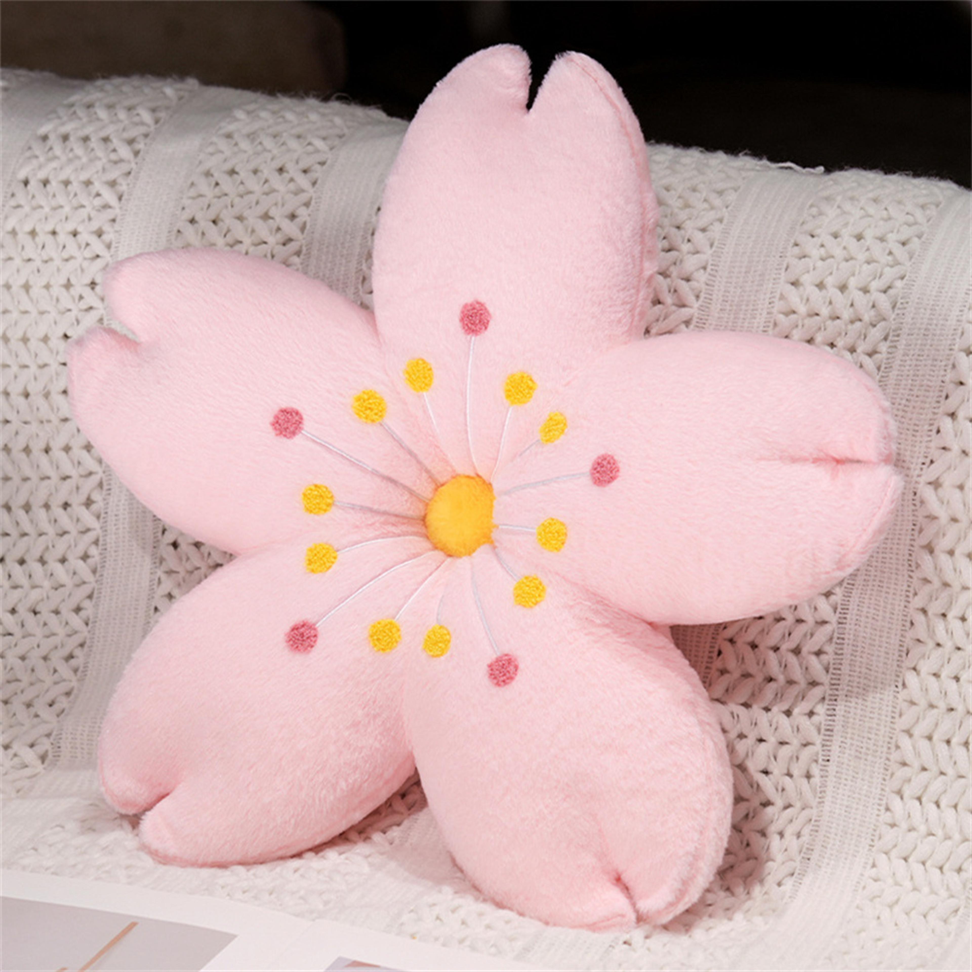 Cherry Blossom Floor Seat Cushion Plush Tatami Cushion Pink Cherry Petals Pillow 4