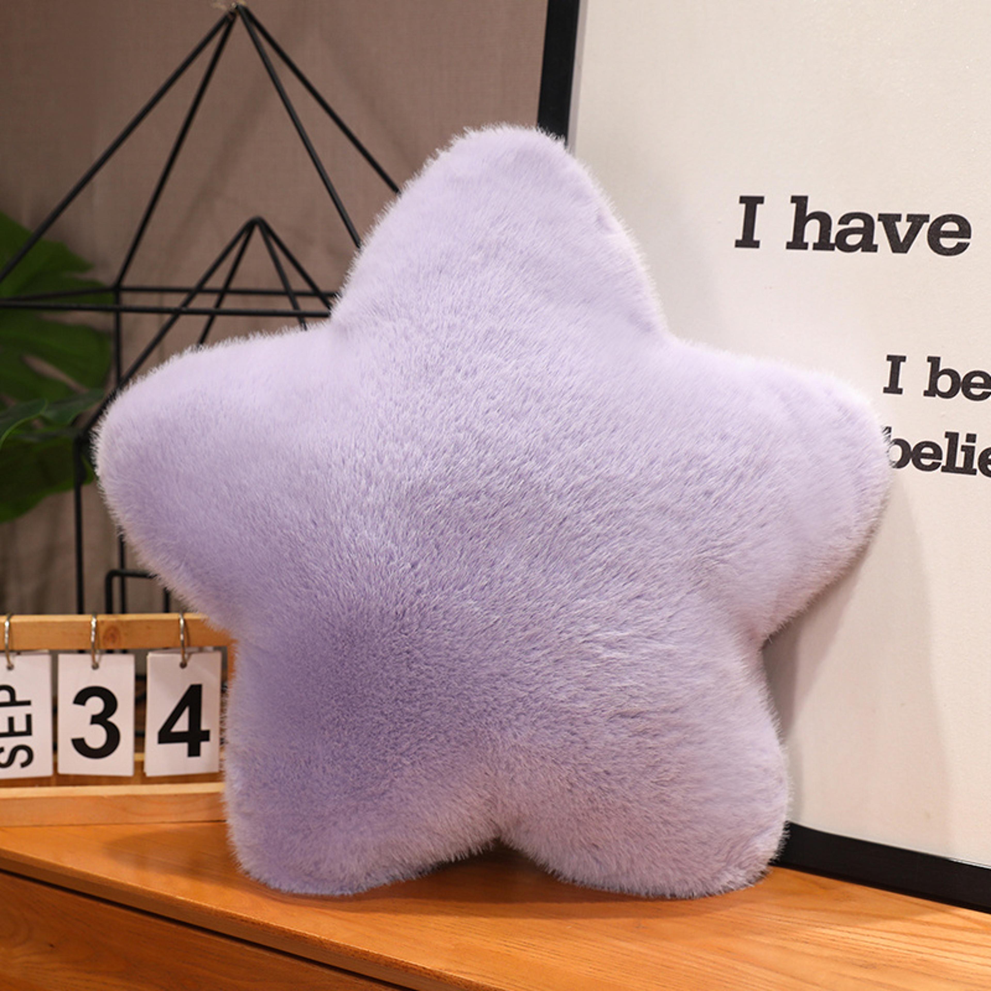 Fluffy Purple Pink Yellow Moon Star Heart Sky Pillow Plush Cushion For Sofa Chair Back Support Part 6