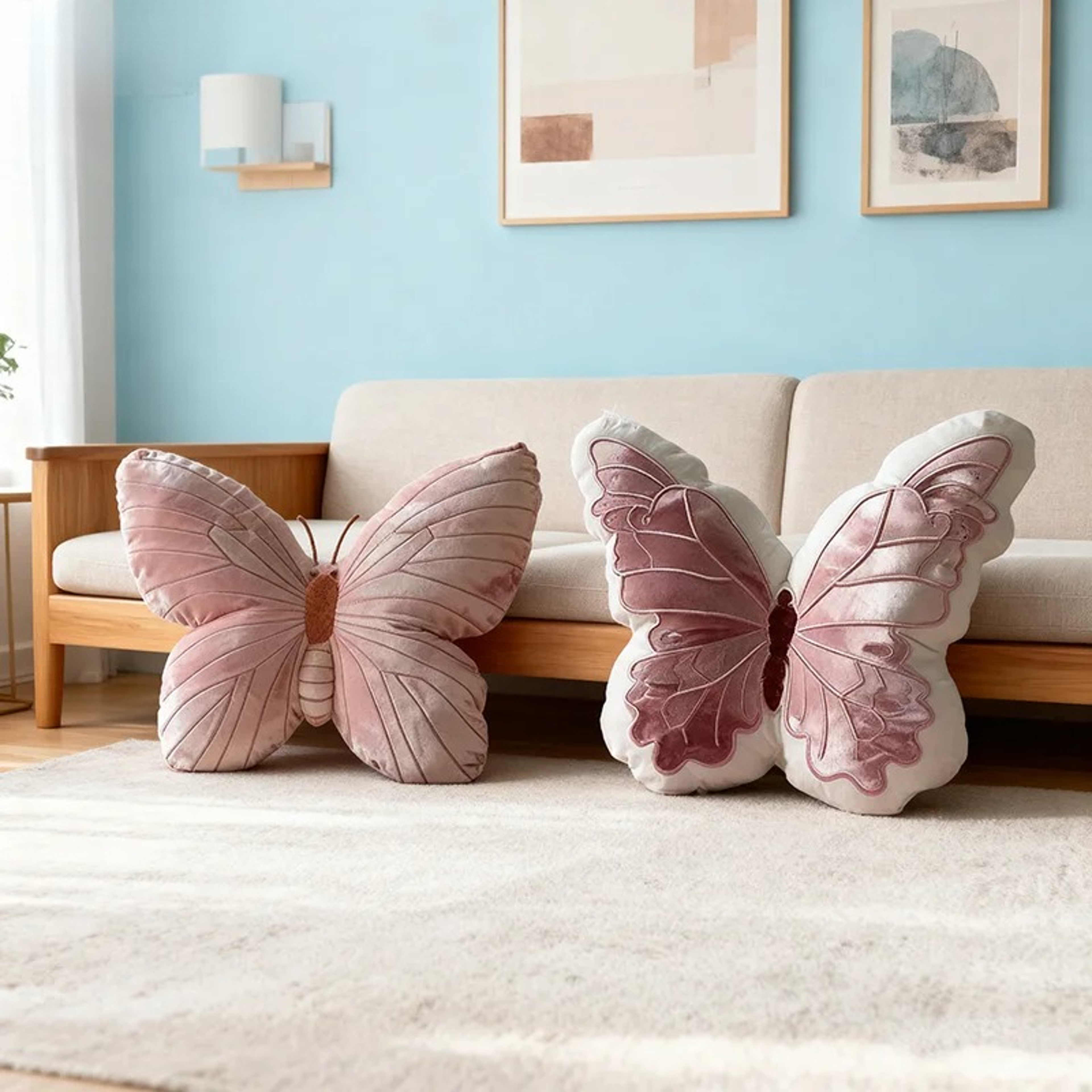 Soft Pink Butterfly Shape Pillow Cute Original Chair Cushion And Bedside Cushion For Home Decoratio 1
