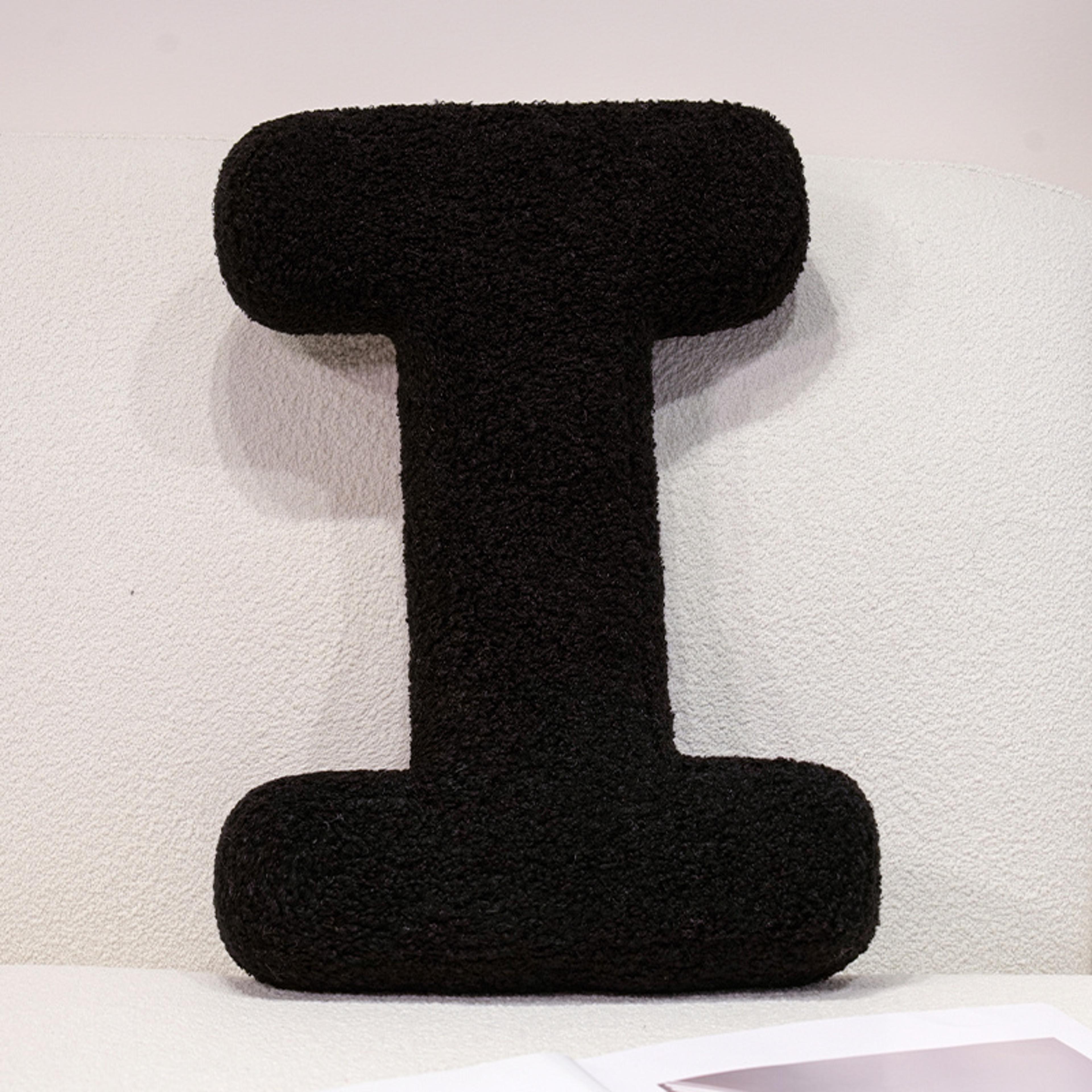 I Love U Soft Seat Cushion Black English Letters Plush Pillow For Back Support Sofa Chair Plushie D 14