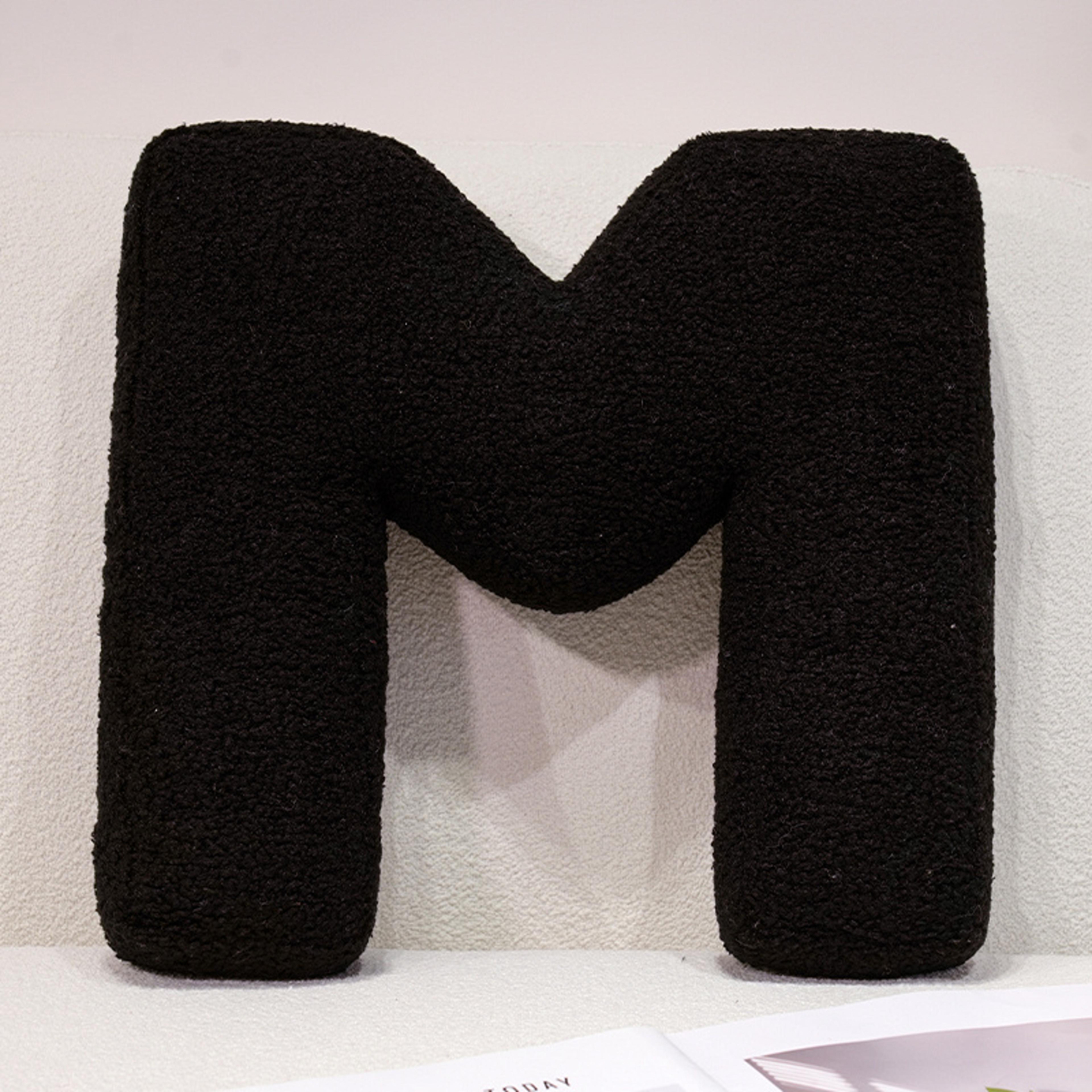I Love U Soft Seat Cushion Black English Letters Plush Pillow For Back Support Sofa Chair Plushie D 18