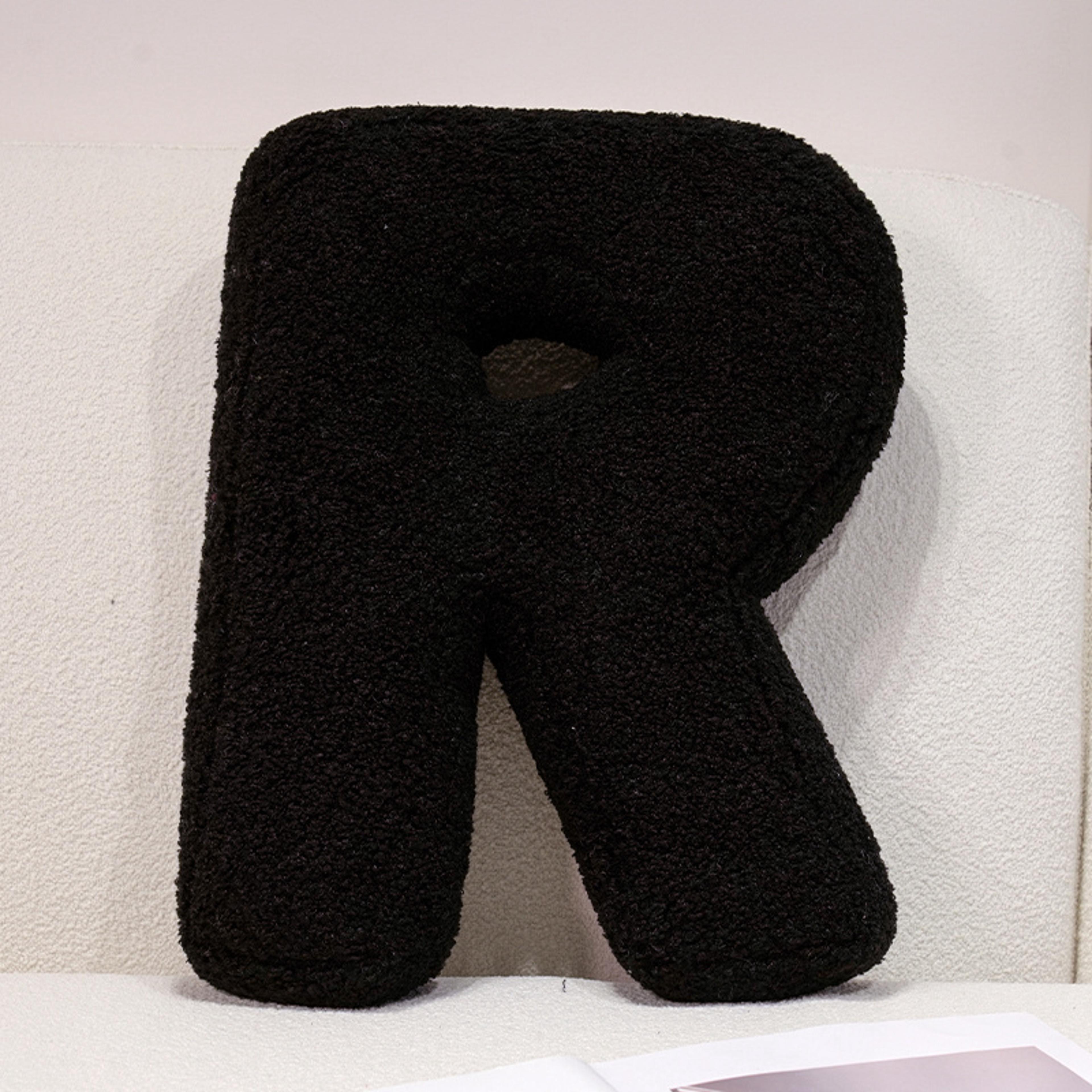 I Love U Soft Seat Cushion Black English Letters Plush Pillow For Back Support Sofa Chair Plushie D 23