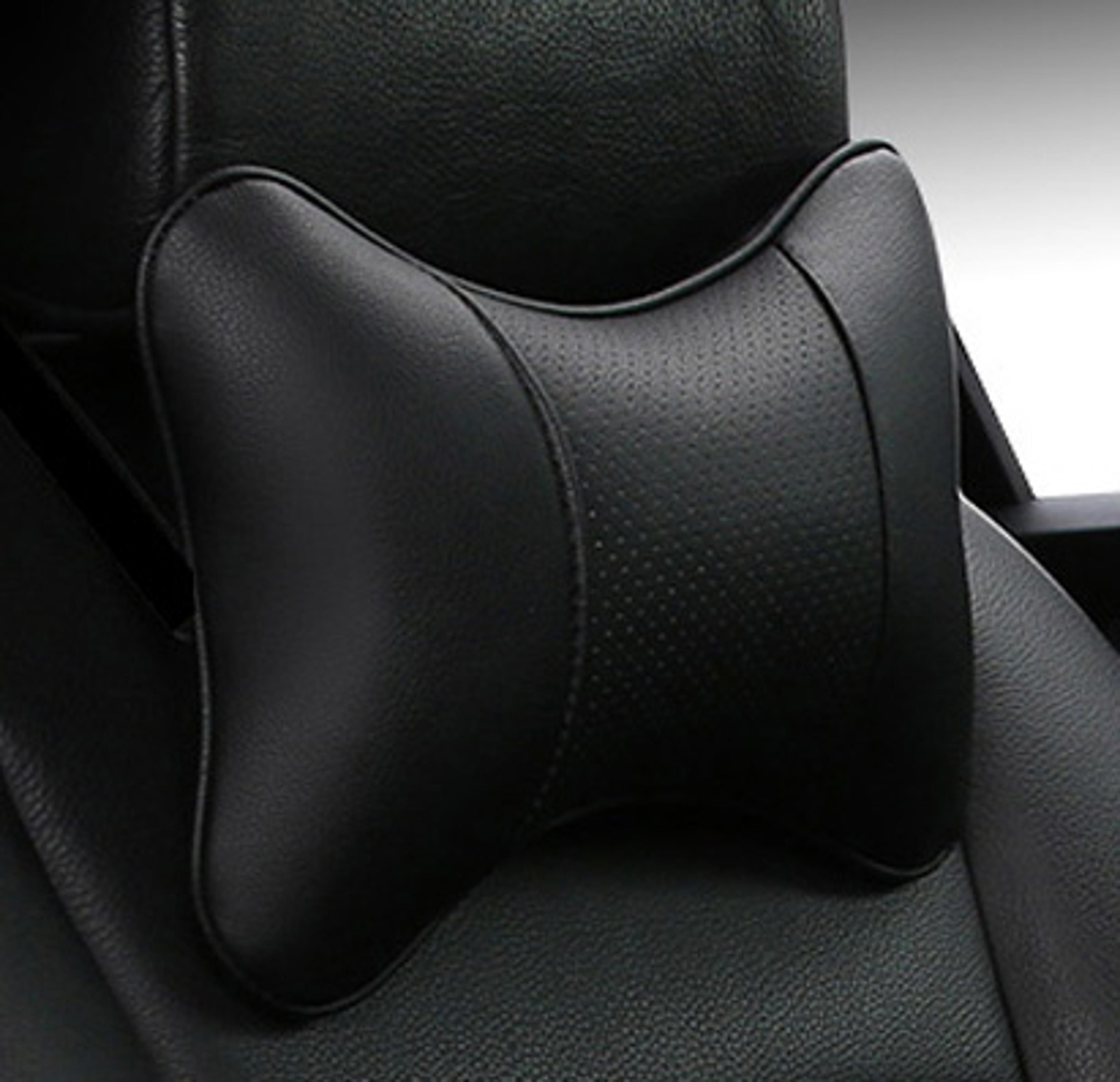 Universal Car Neck Pillows PU Leather Head Support Protector BlackRed Backrest Cushion Easy To Inst 5