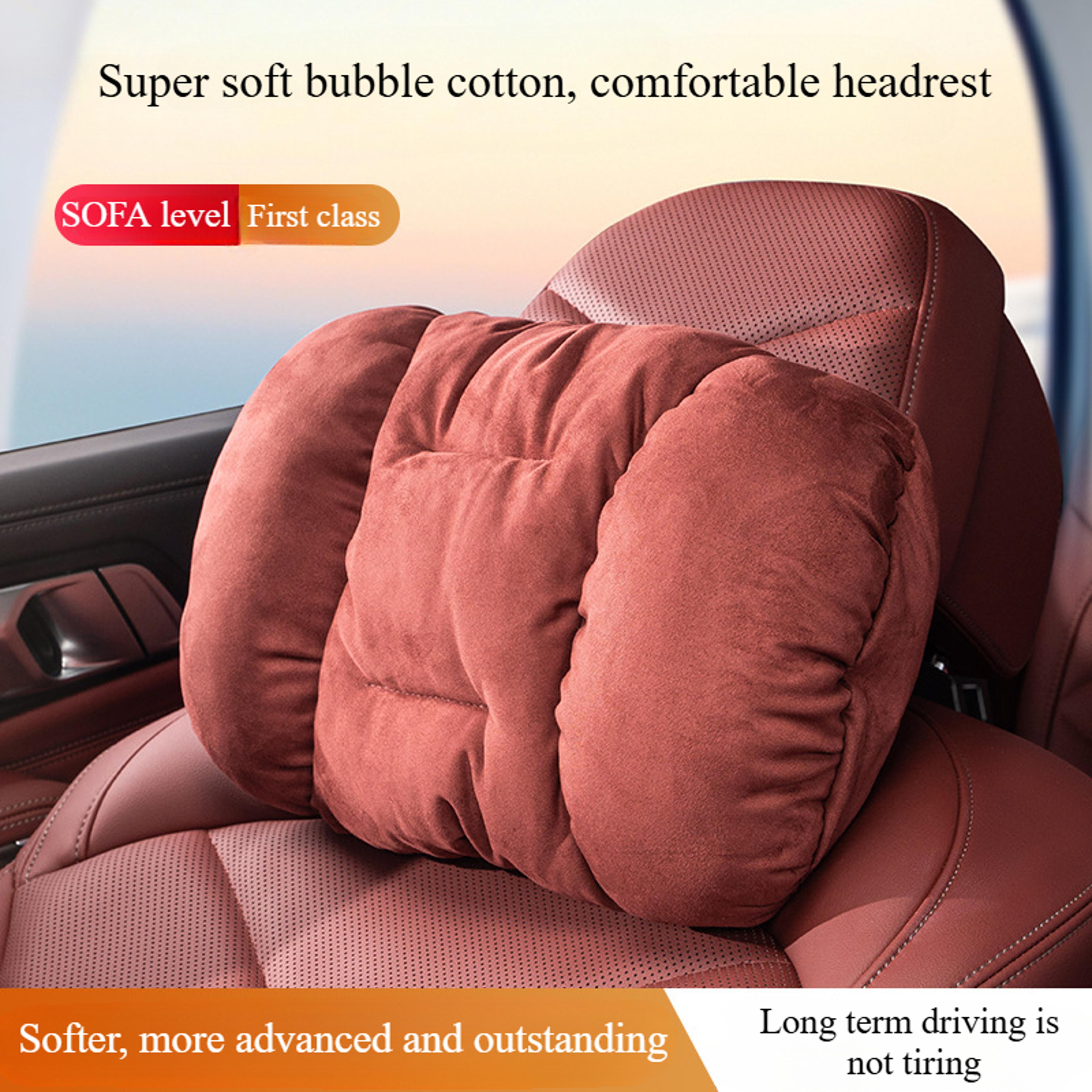 Suede Comfortable Neck Protection Pillow HighEnd Plush Car Headrest Soft Waist Cushion For Vehicle 3