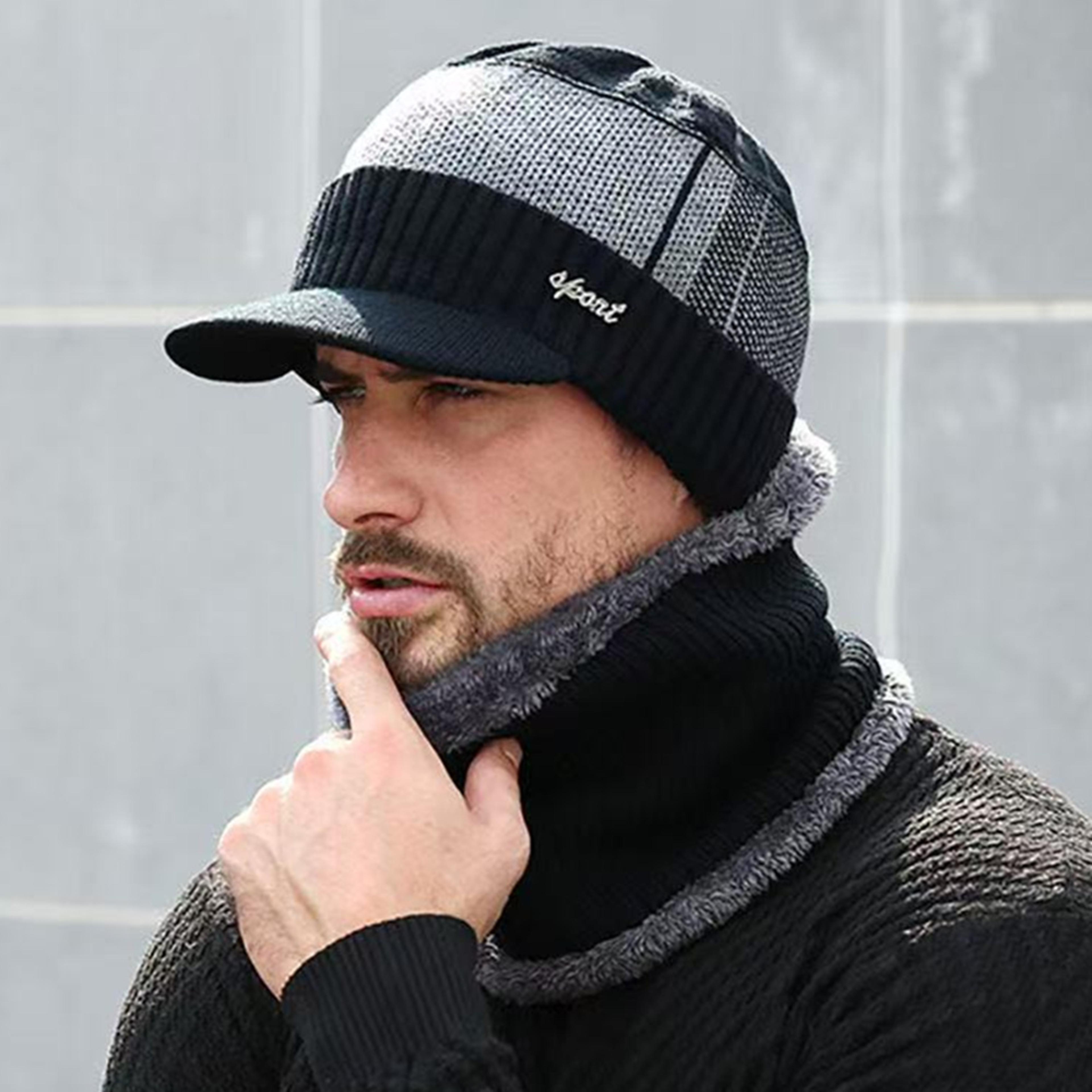 Plush Fur Lined Winter Hat Cap Winter Warm Suit Classic Hat For Male Outdoor Use 6
