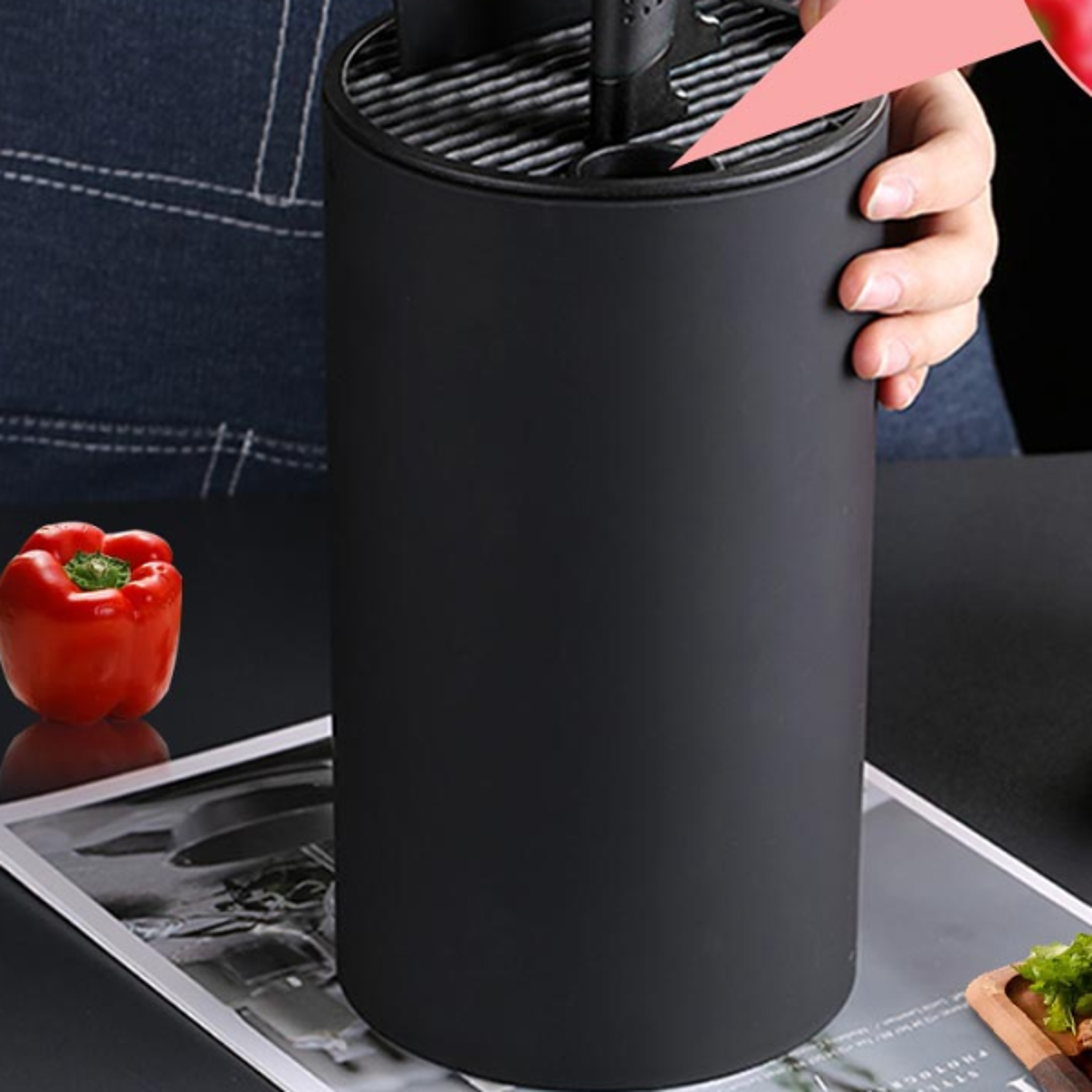 Kitchen Accessories 88 inch Kitchen Knife Holder Drainable Chef Knife Stand Plastic Knife Holder B