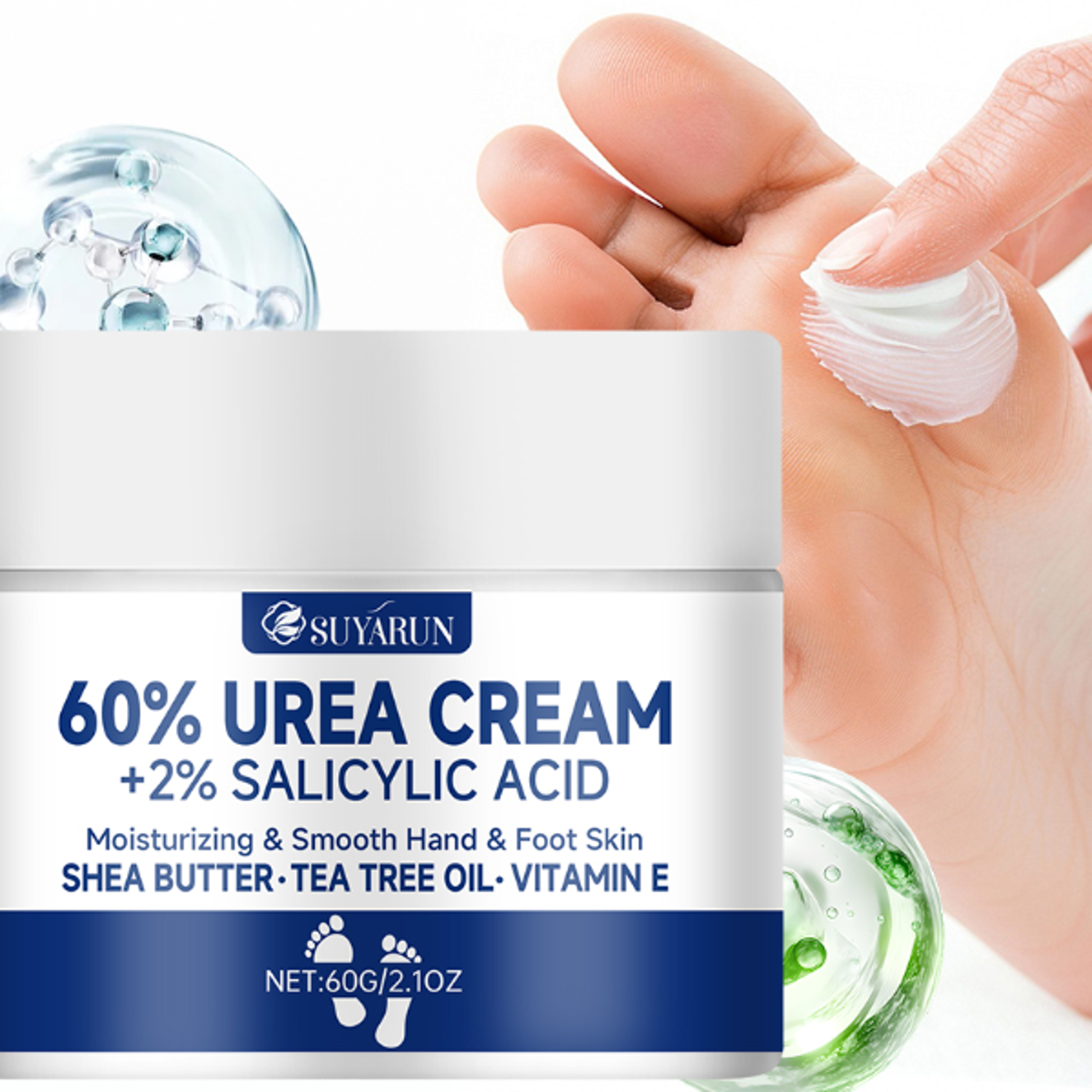 SUYARUN 60 Urea Foot Cream for Cracked Heels  Dry Skin  Intensive Moisturizing Treatment Callus